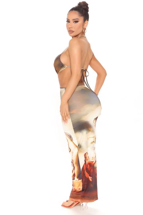 BlackTree Angelic Maxi Dress - Brown/combo.