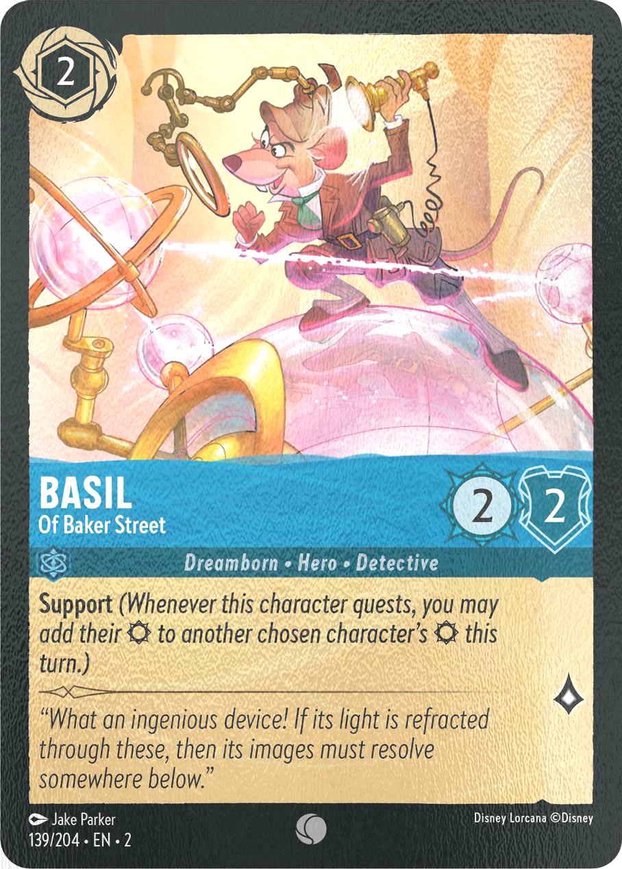 Floodborn cold foil – Lorcana Basil - Of Baker Street - 139/204 [Rise Of The Floodborn] [Cold Foil]