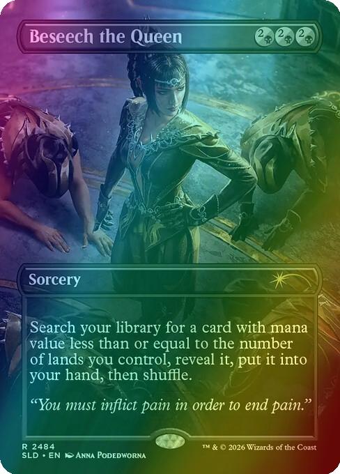 Magic Beseech the Queen [2484] [Borderless] [D&D: Shadowheart's Devotion] [Secret Lair Drop] [Foil]