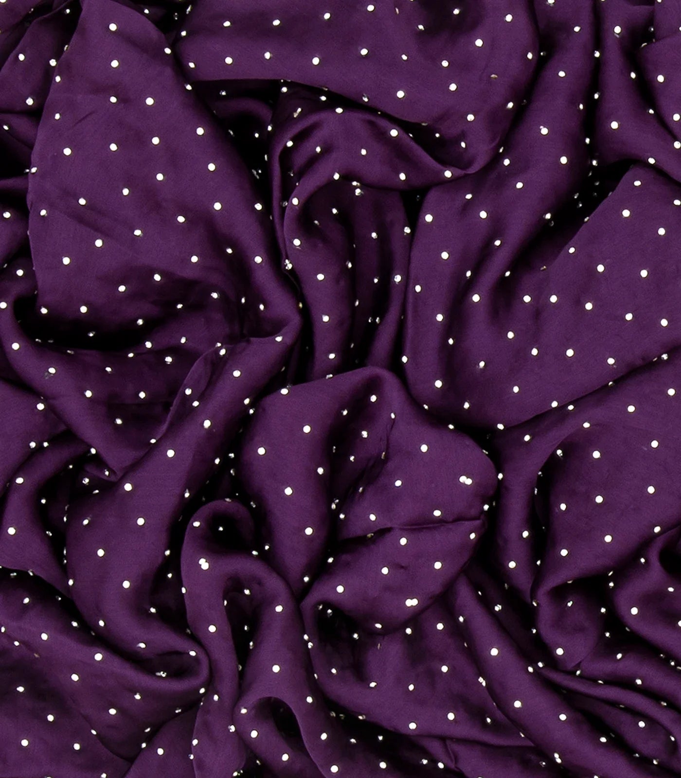 RmKV Dark Purple Woven Crepe Silk Saree With Embroidered Sequin Motifs-Purple - view 3