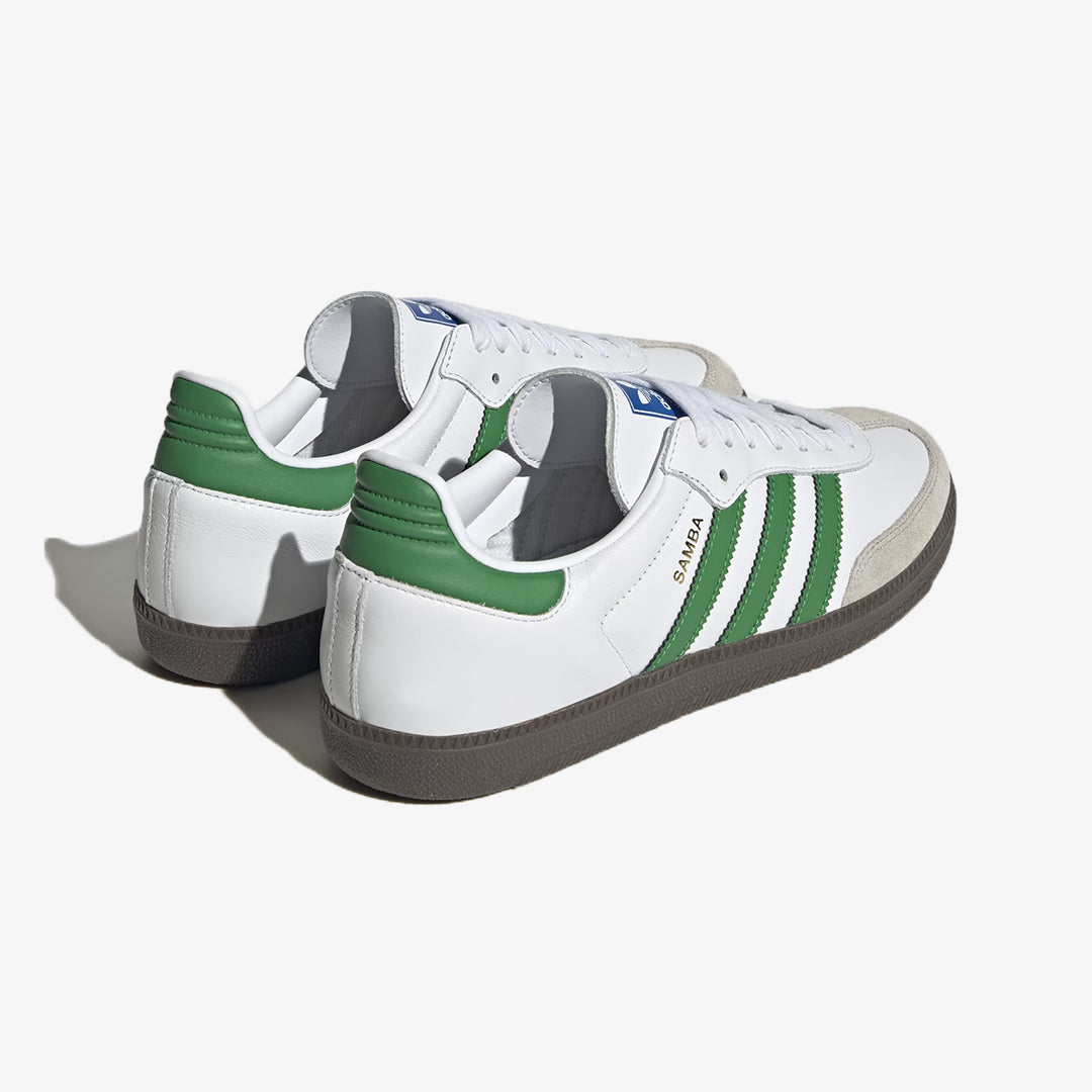 Adidas Originals | SAMBA OG { CLOUD WHITE/GREEN - view 2