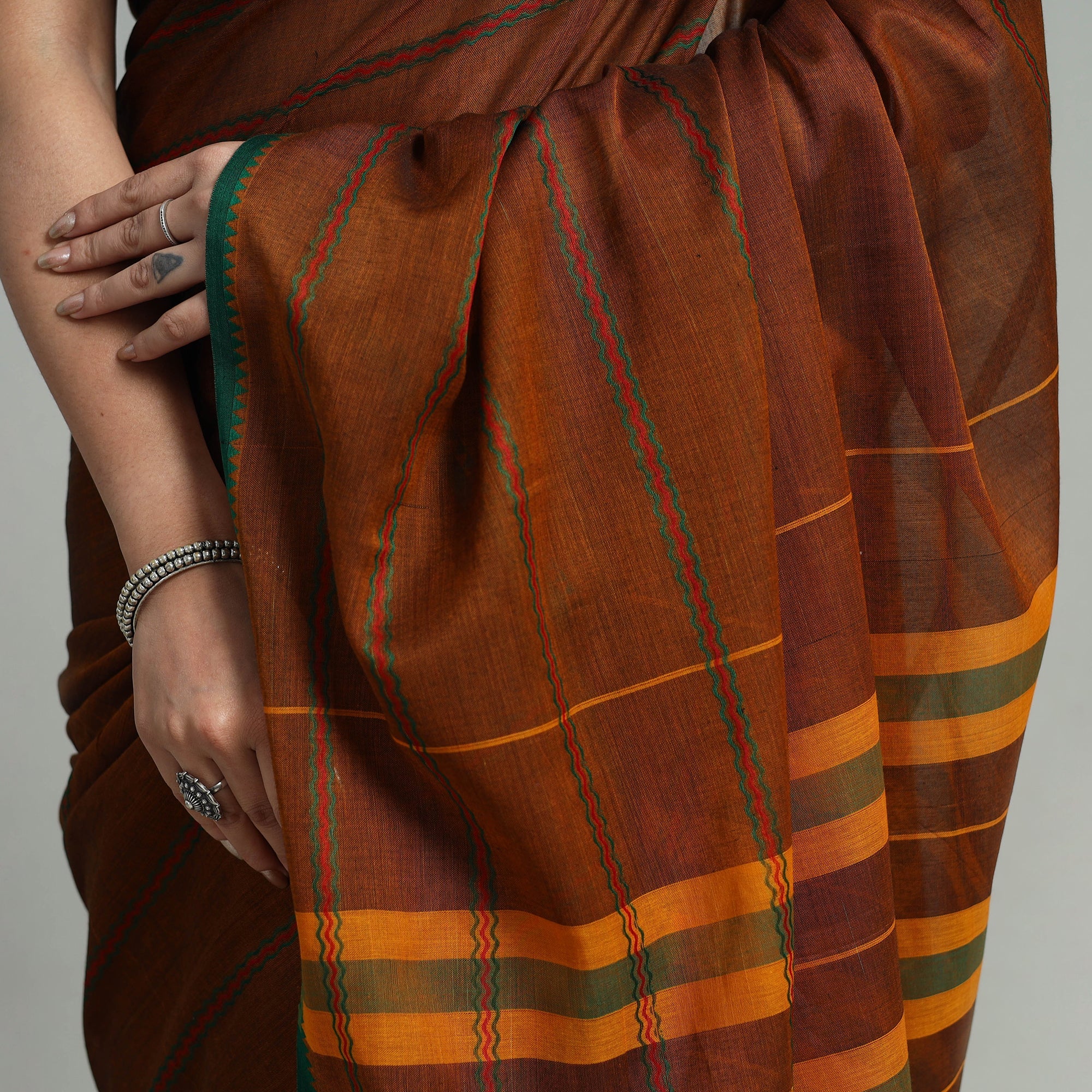SOUTH KARGHA Brown - Mercerised Cotton Dharwad Saree 03 - view 5