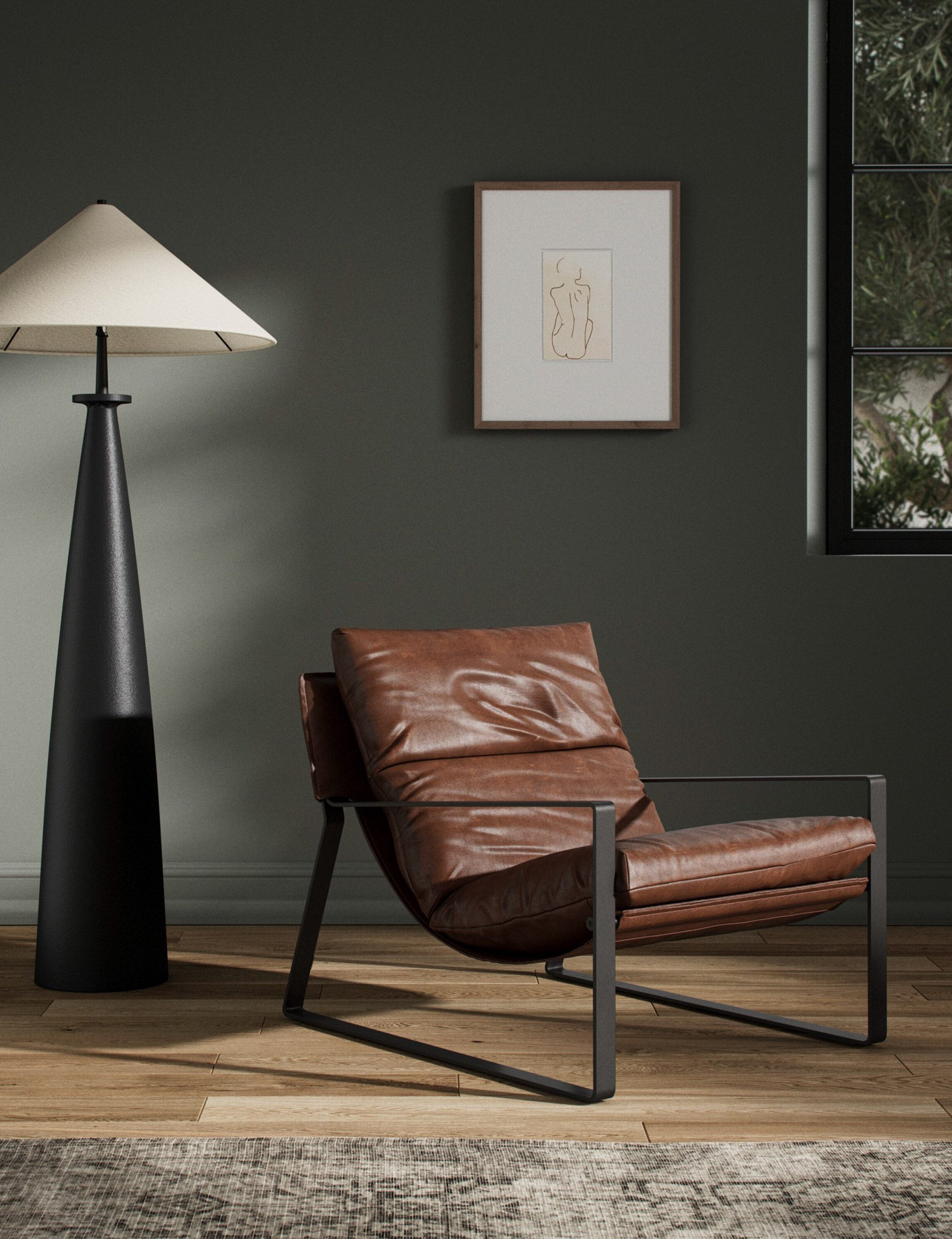 Lulu and Georgia Marlyne Leather Accent Chair