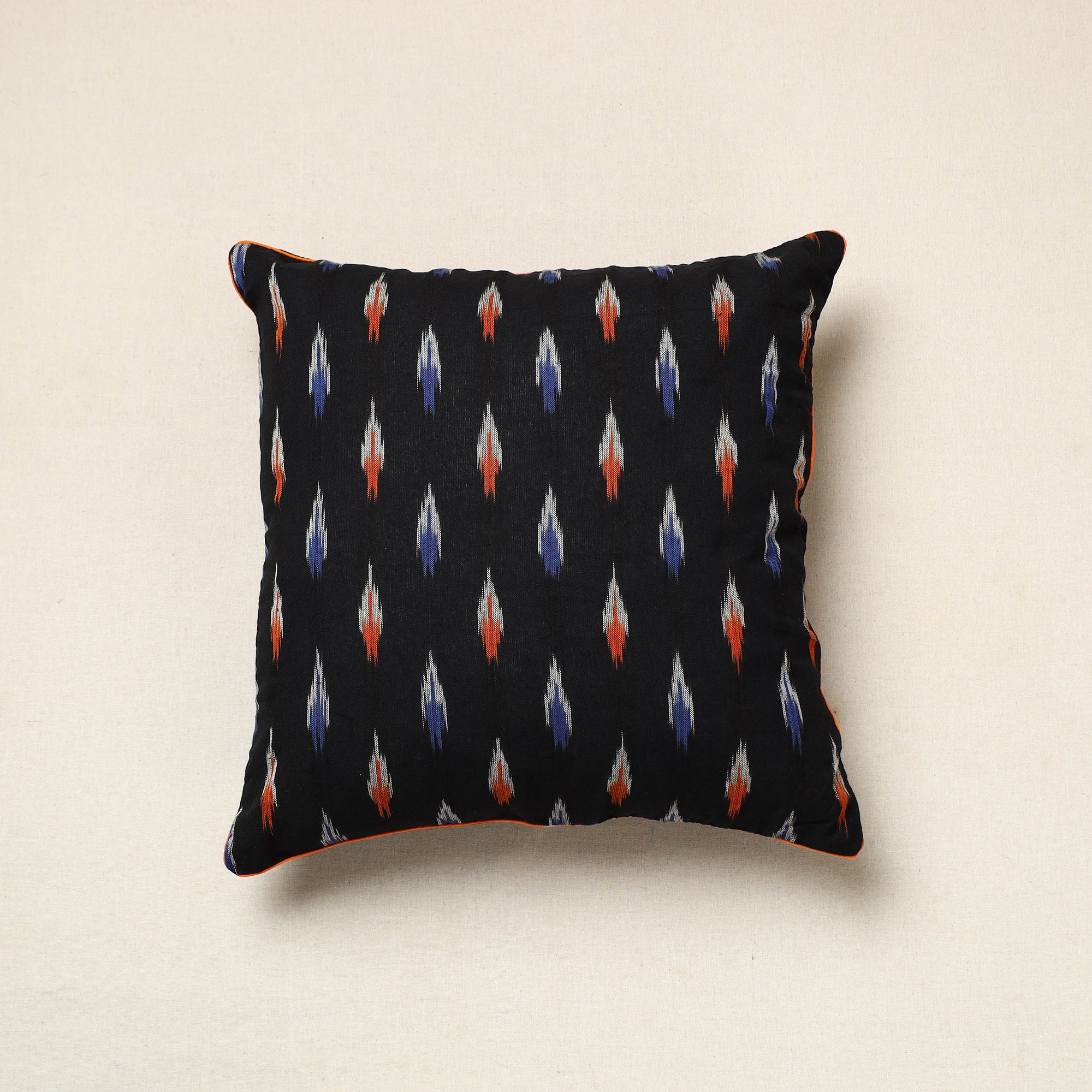 SOUTH KARGHA Black - Pochampally Ikat Cotton Cushion Cover (16 x 16 in) 02