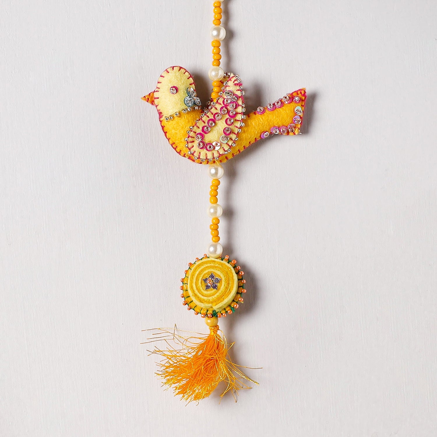 WITH LOVE BY KANIKA Bird - Handmade Felt & Beadwork Wall Hanging - view 2