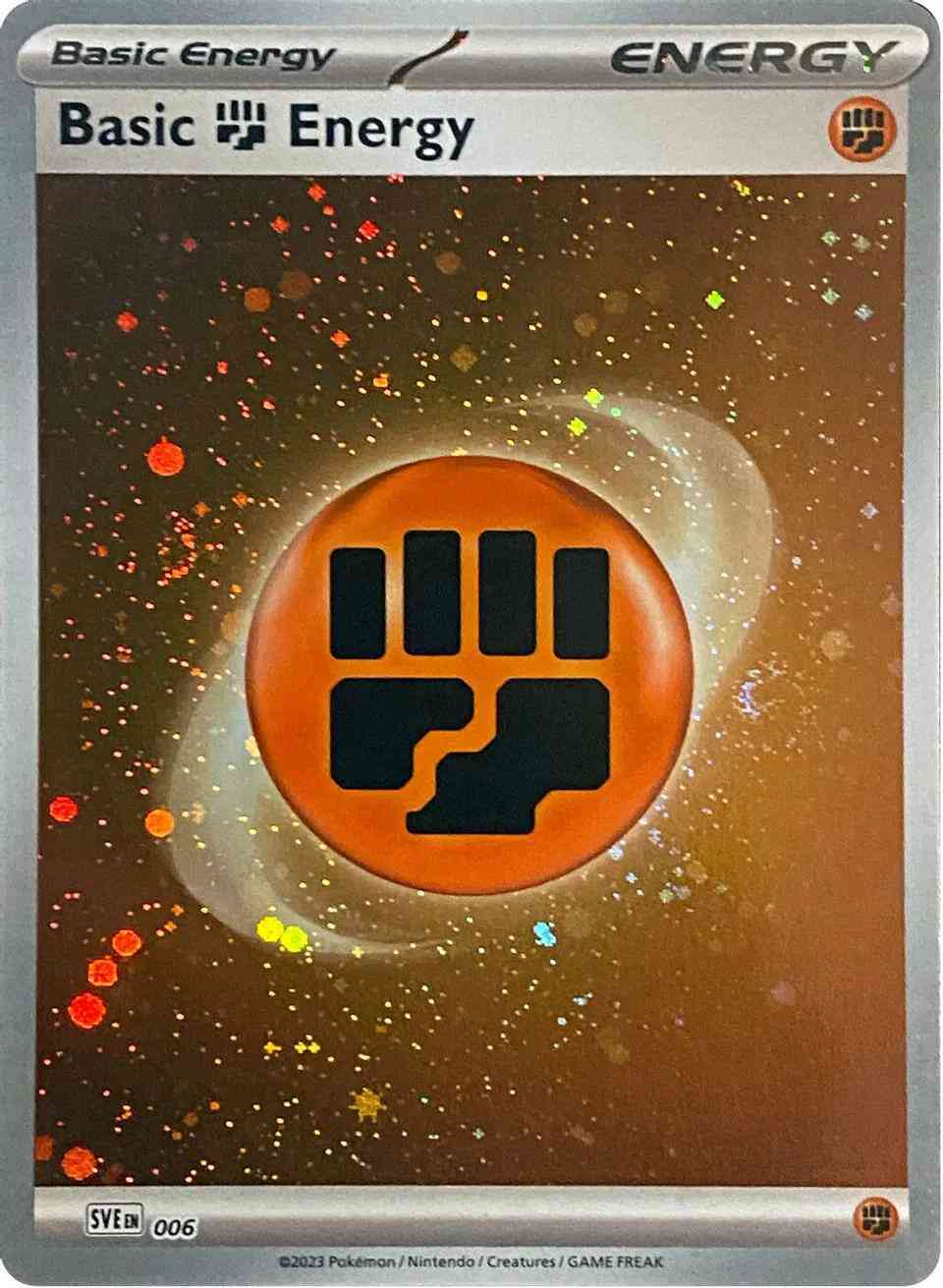 Pokémon Basic Fighting Energy - 006 - Common [sve-006] [Cosmos Holo]