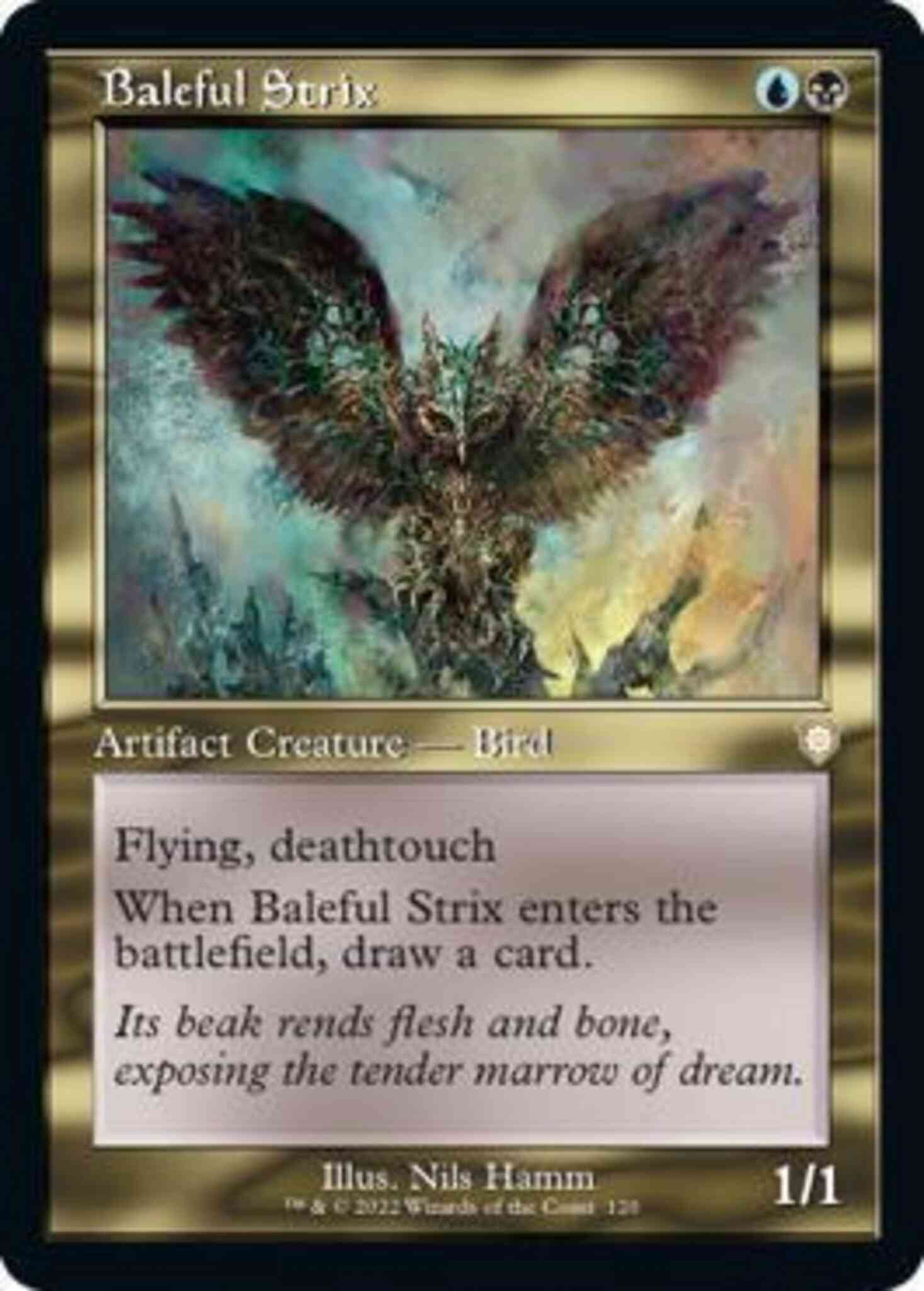 Baleful strix 120 – Magic Baleful Strix [120] [Retro Frame] [The Brothers' War: Commander] [Non-Foil]