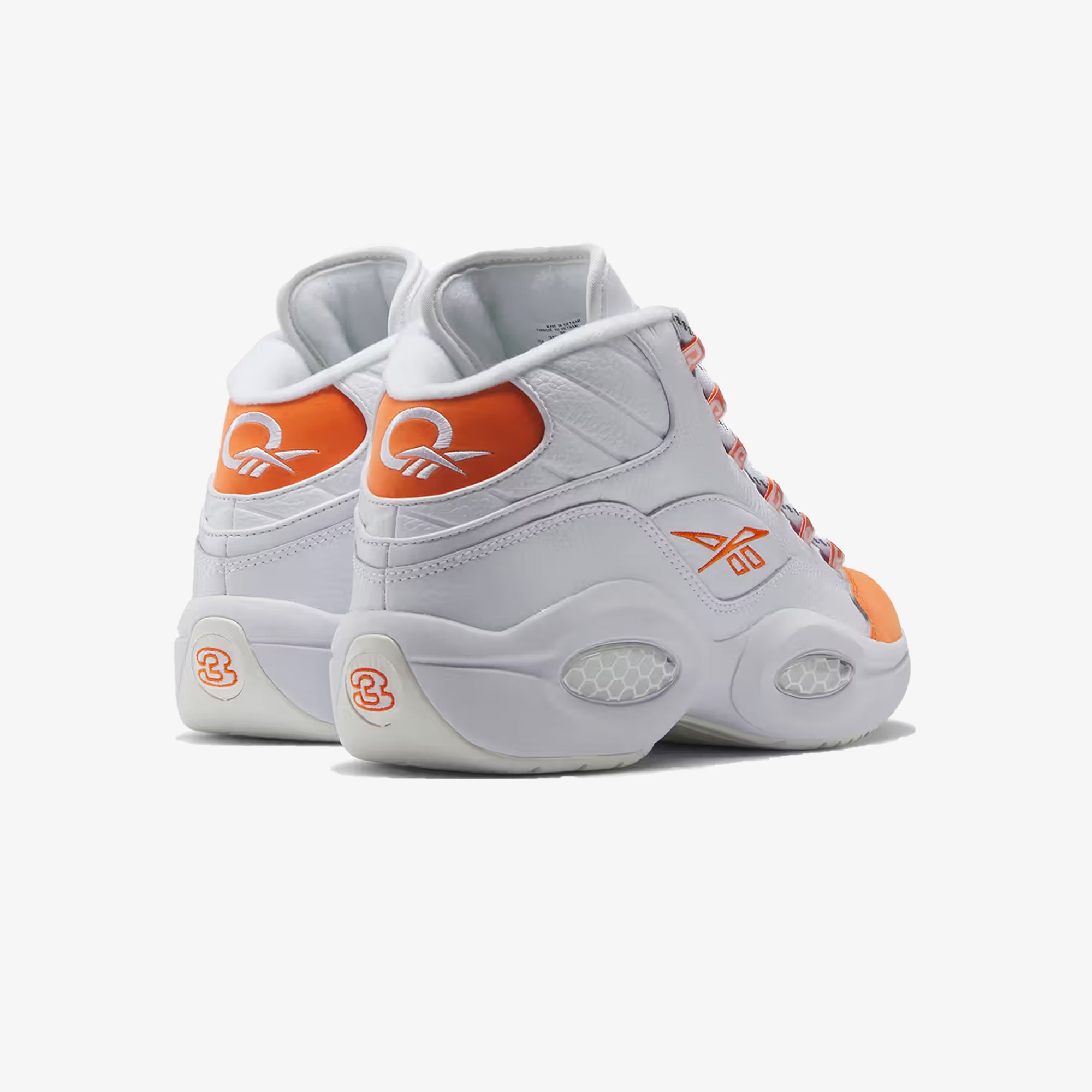 Reebok | QUESTION MID { CLOUD WHITE/SMASH ORANGE S23-R - view 2