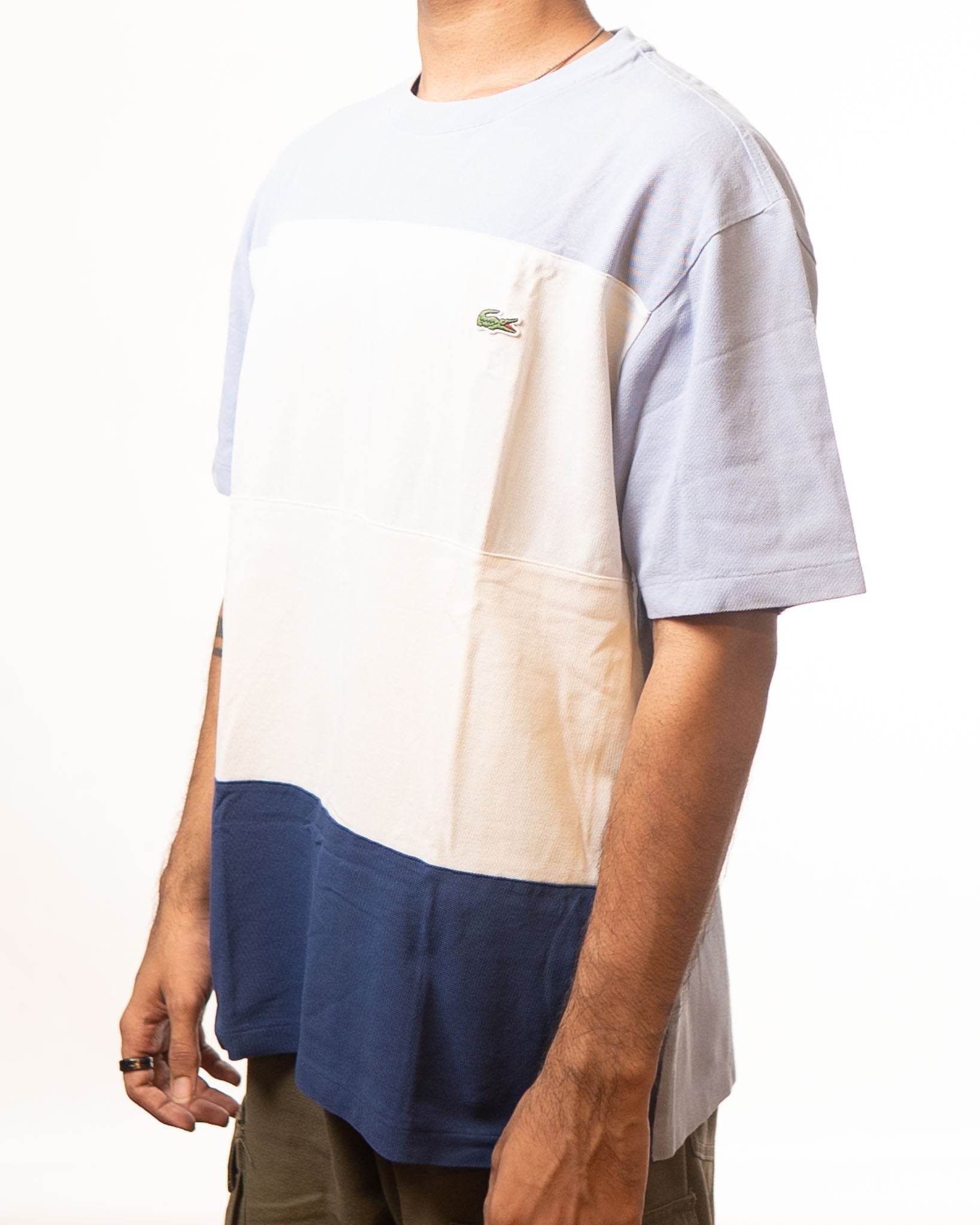Lacoste Blue Lavender Colourblocked Tshirt - view 2