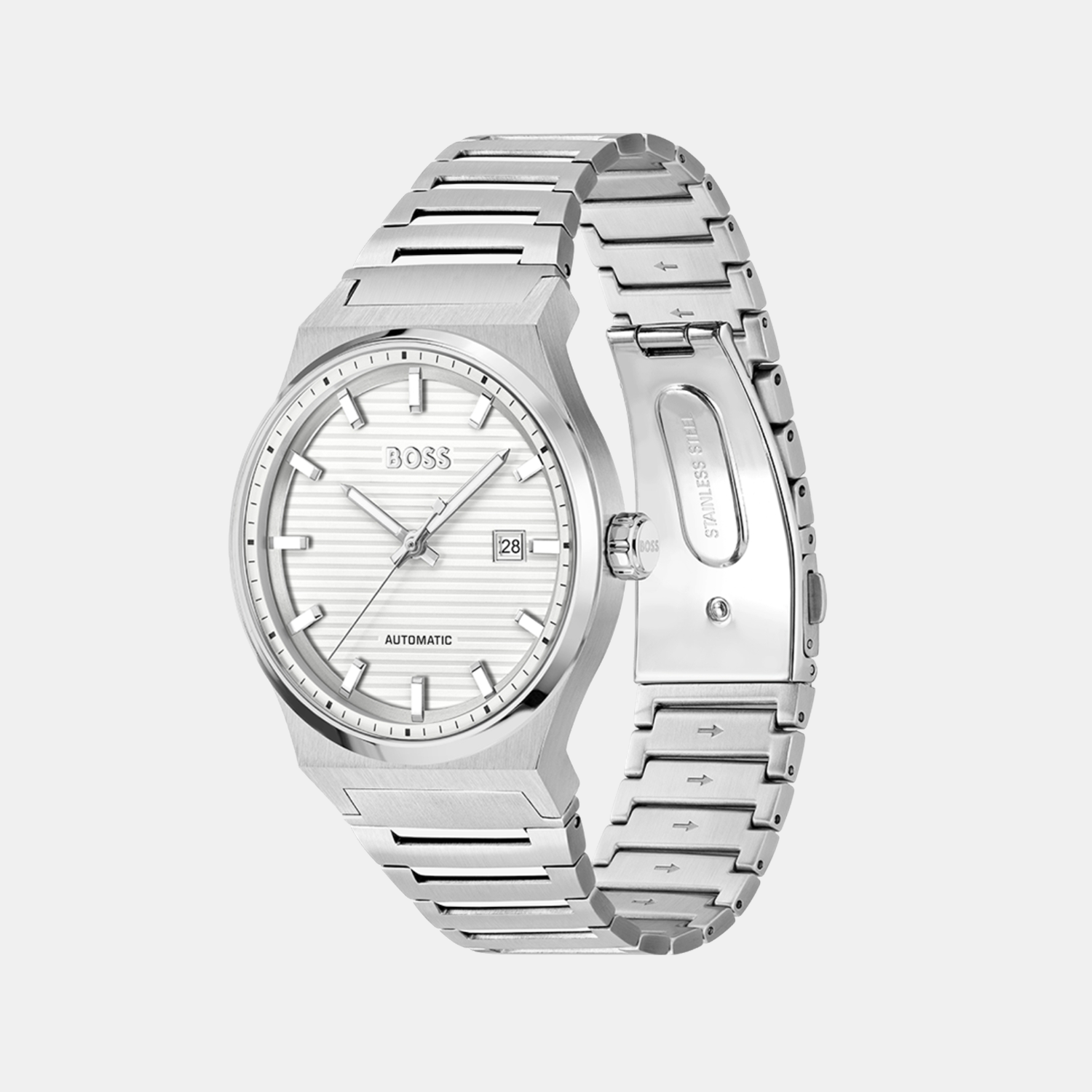 Boss Candor Men Automatic White Dial Analog Stainless Steel Watch 1514186 - view 2