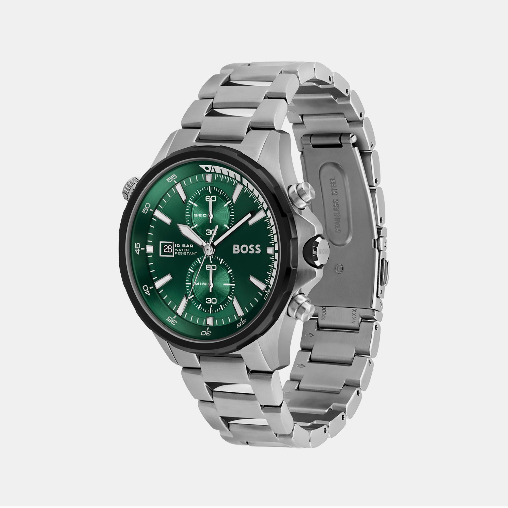 Boss Globetrotter Men Quartz Green Dial Chronograph Stainless Steel Watch 1513930 - view 2
