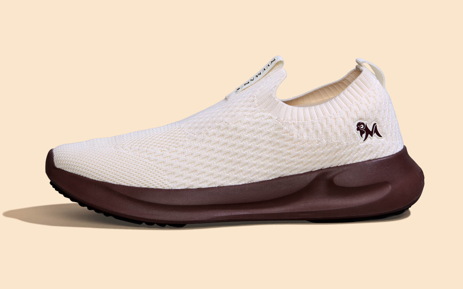 Neeman's Knit Trainers For Men : Ivory Brown