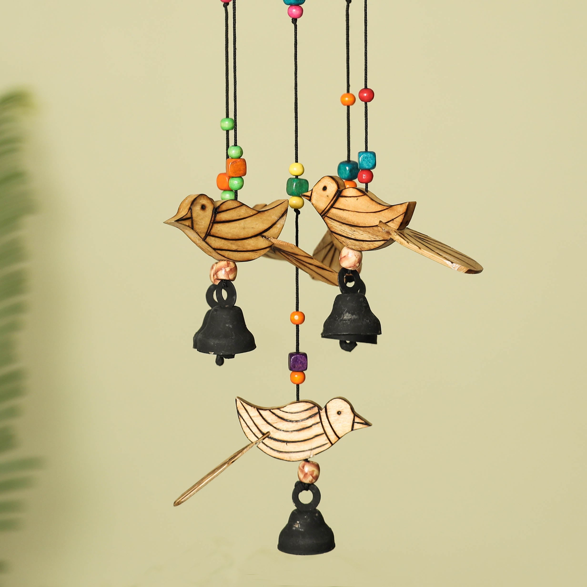ITOKRI CRAFTS INITIATIVE Bird - Hand Carved Khamhar Wood Jhoomar / Hanging - view 2