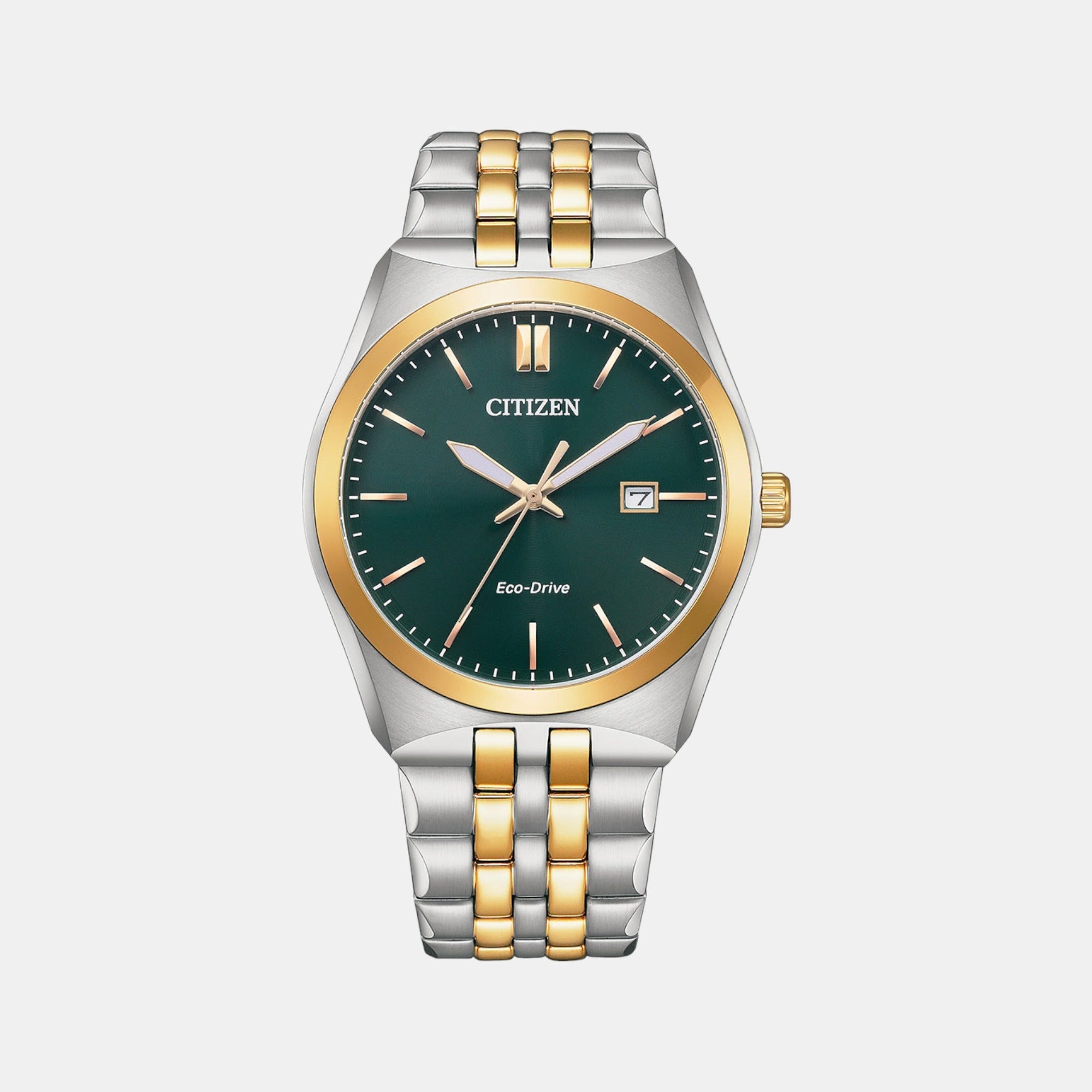 Citizen Corso Men Eco-Drive Green Dial Analog Stainless Steel Watch BM7339-89X