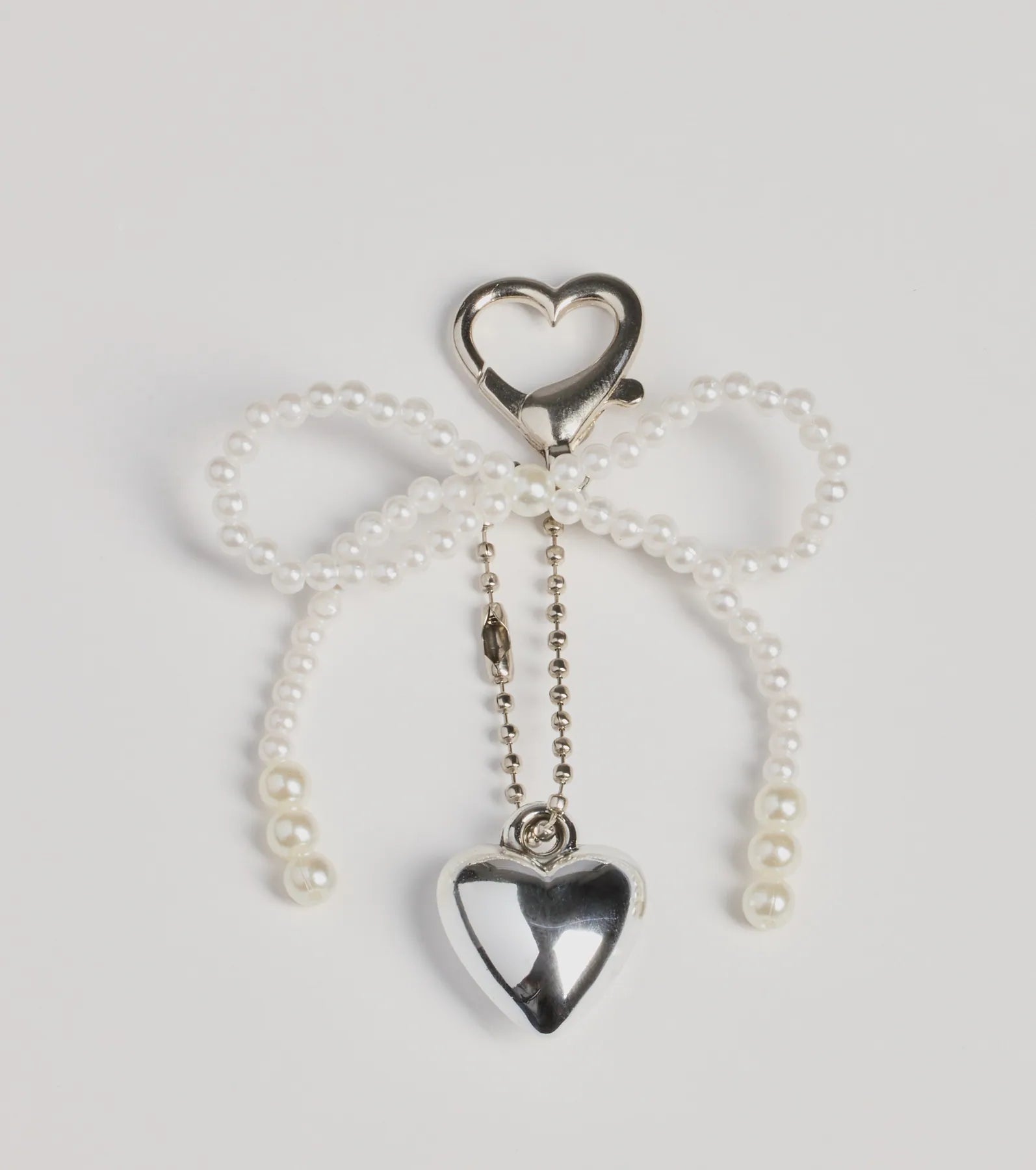 Windsor So Luxe Faux Pearl Bow And Heart Bag Charm