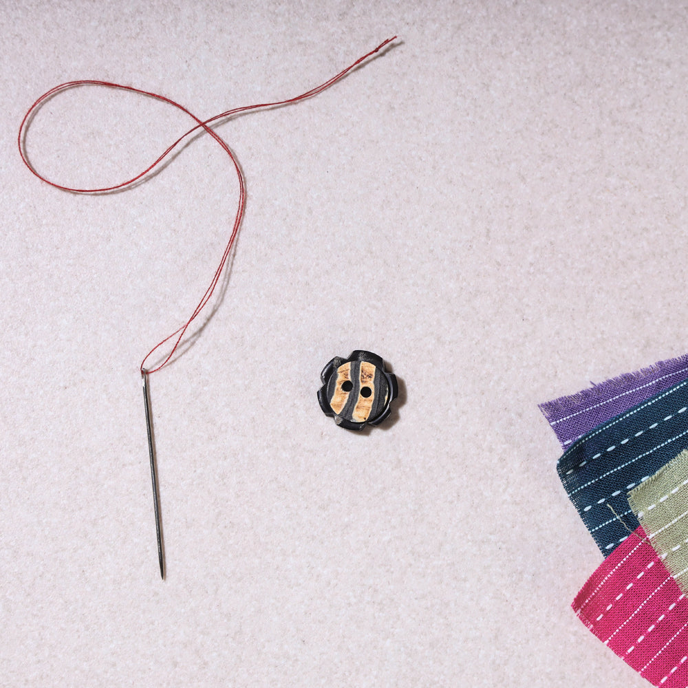 BUTTON BAAZ 1cm Handmade Sambhal Clothing Button (single piece)