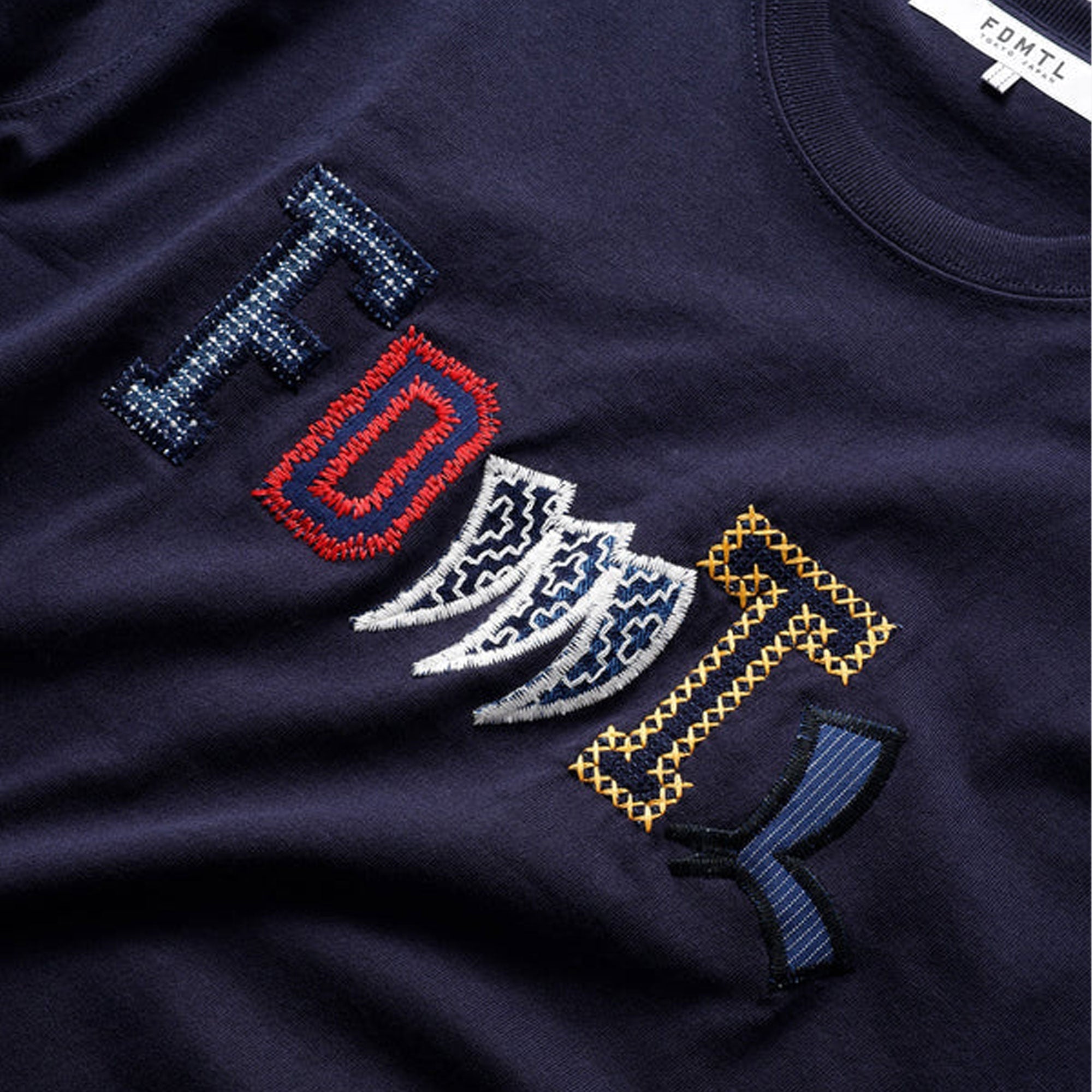 Fdmtl | Patchwork Logo Tee { Navy - view 2