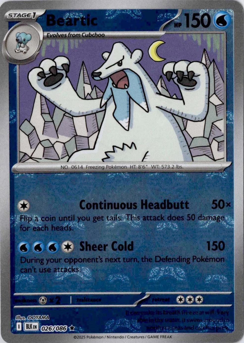 Pokémon Beartic - Master Ball Pattern - 026/086 - Rare [sv105b-026] [Reverse Holo]