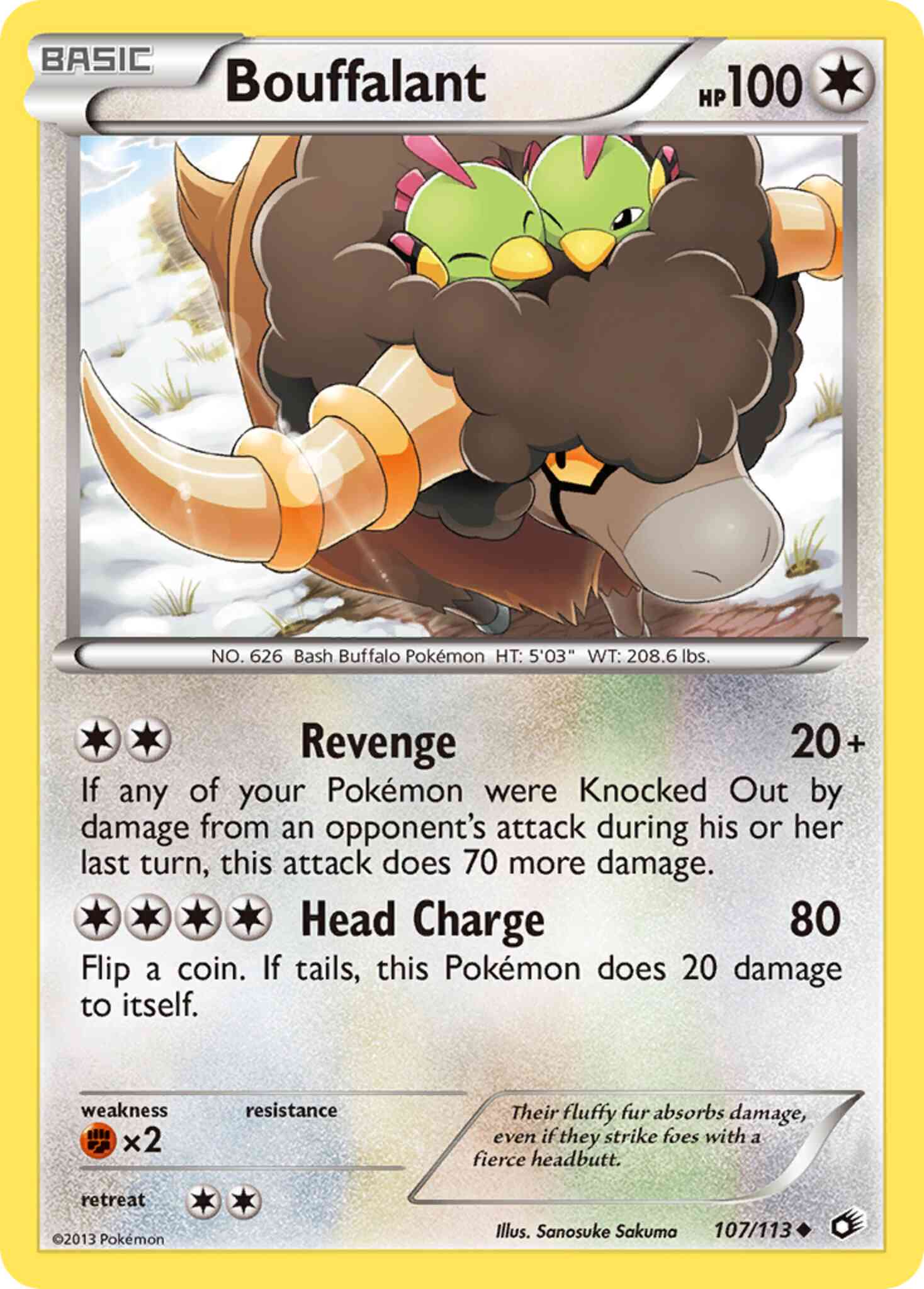 Uncommon bw11-107 reverse – Pokémon Bouffalant - 107/113 - Uncommon [bw11-107] [Reverse Holo]