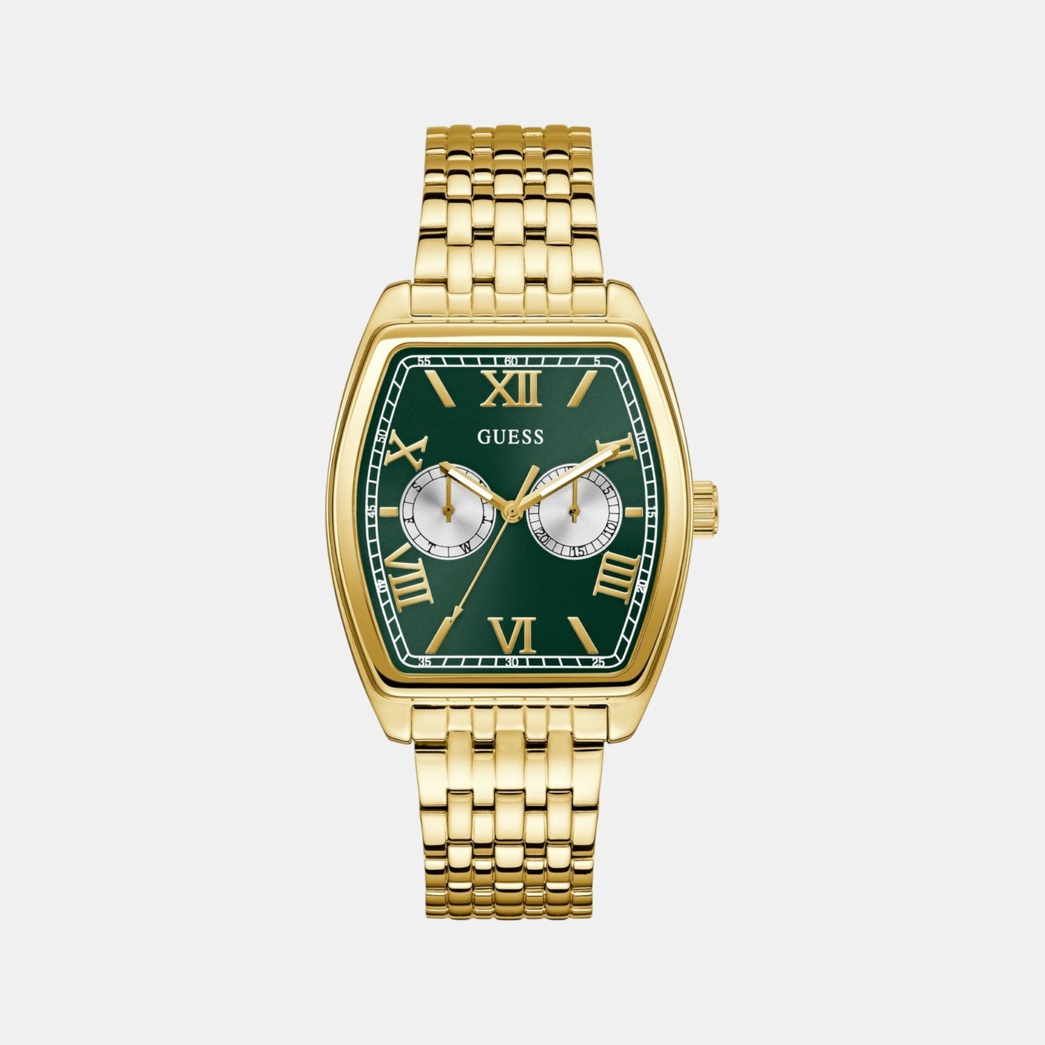 Guess Dress Men Quartz Green Dial Multi-Function Recycled Steel Watch GW0975G2