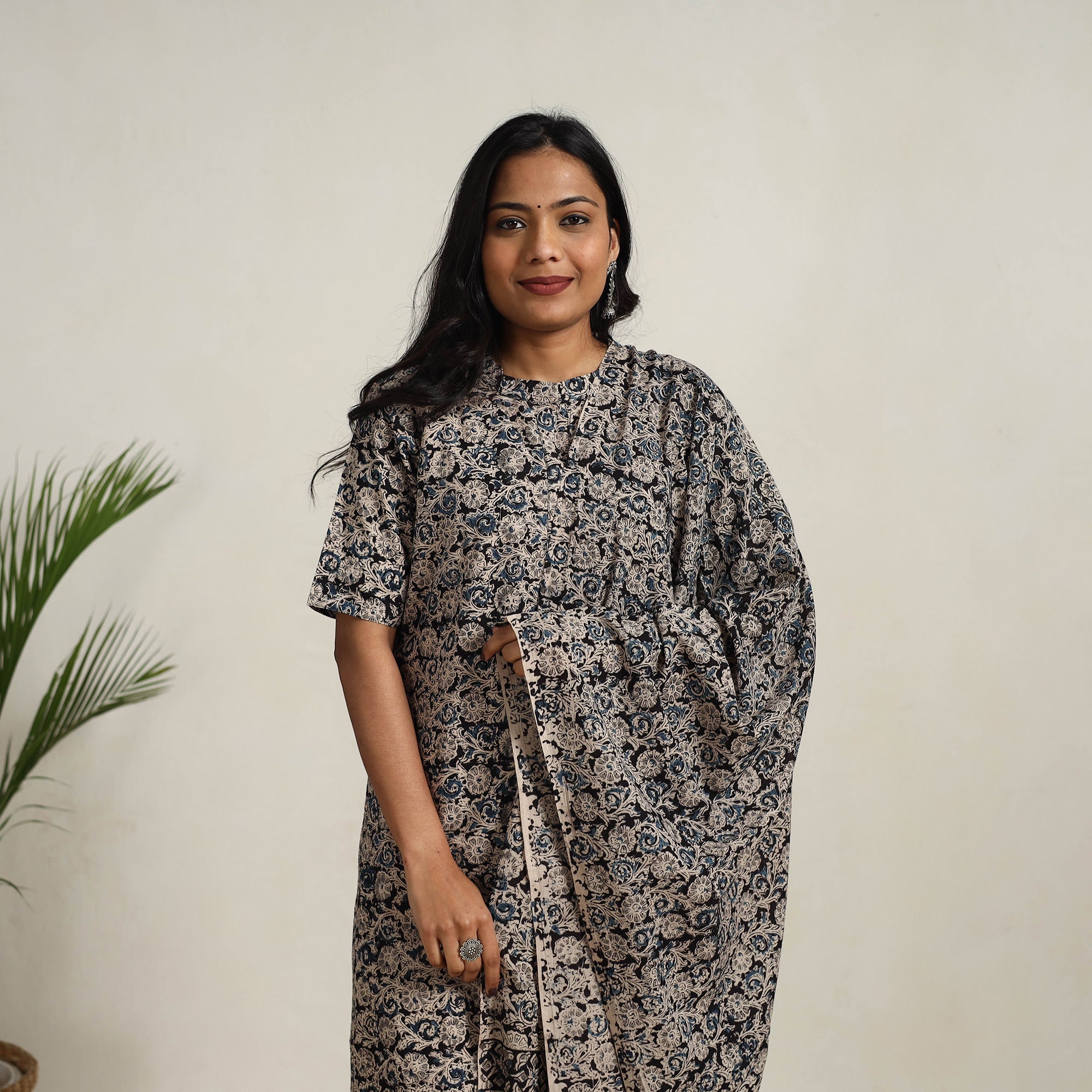 ITOKRI CASUALS Black - Block Printed Cotton Kalamkari Kurta Set 03