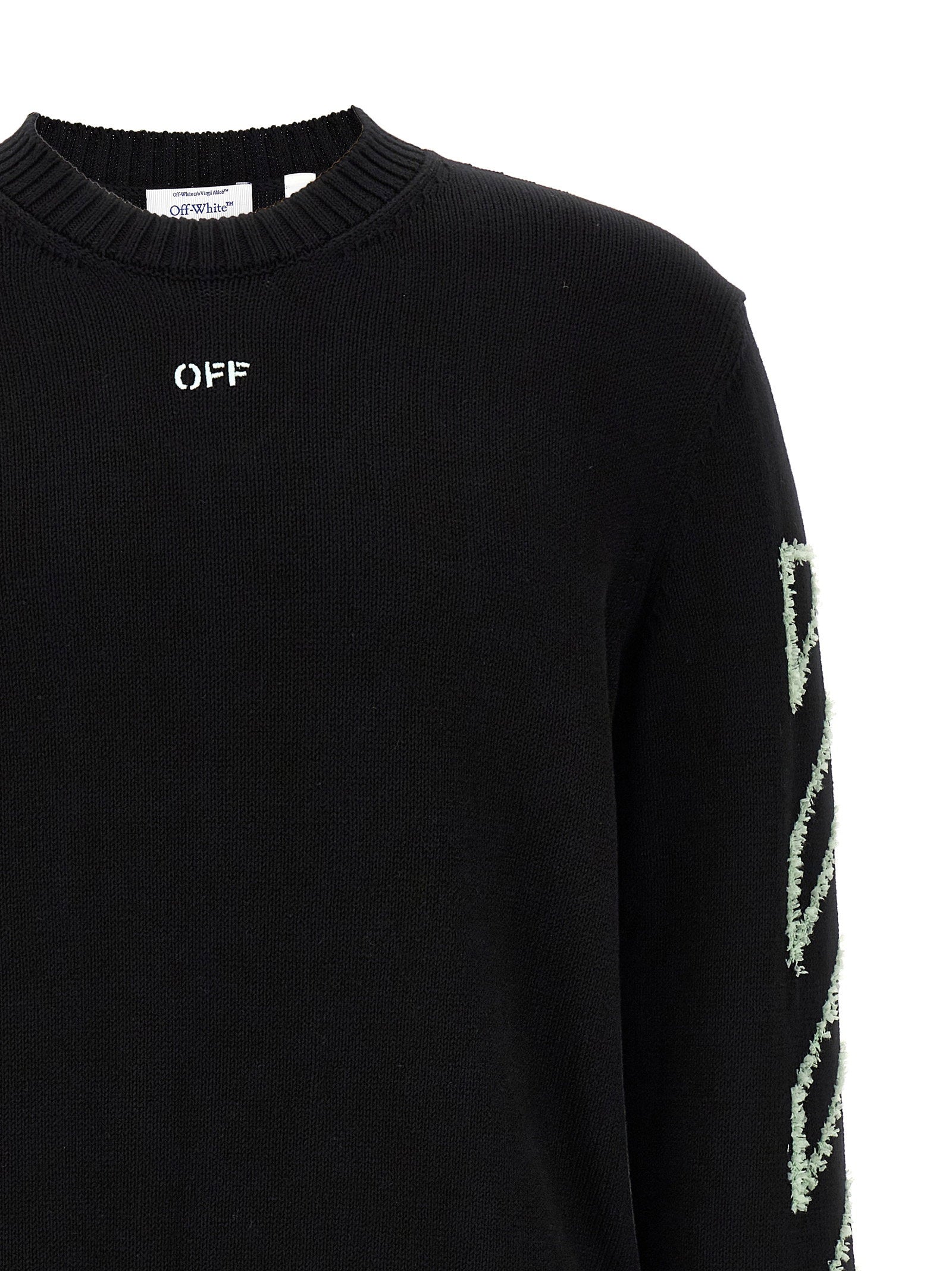 Off White Diag Outline Sweater – 100% cotton - view 3