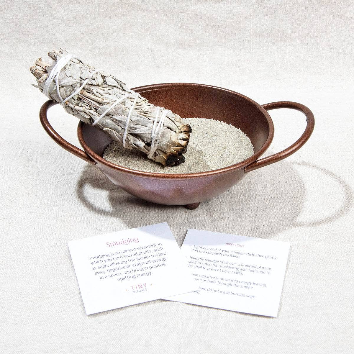 Tiny Rituals Antique Copper Smudge Bowl Kit