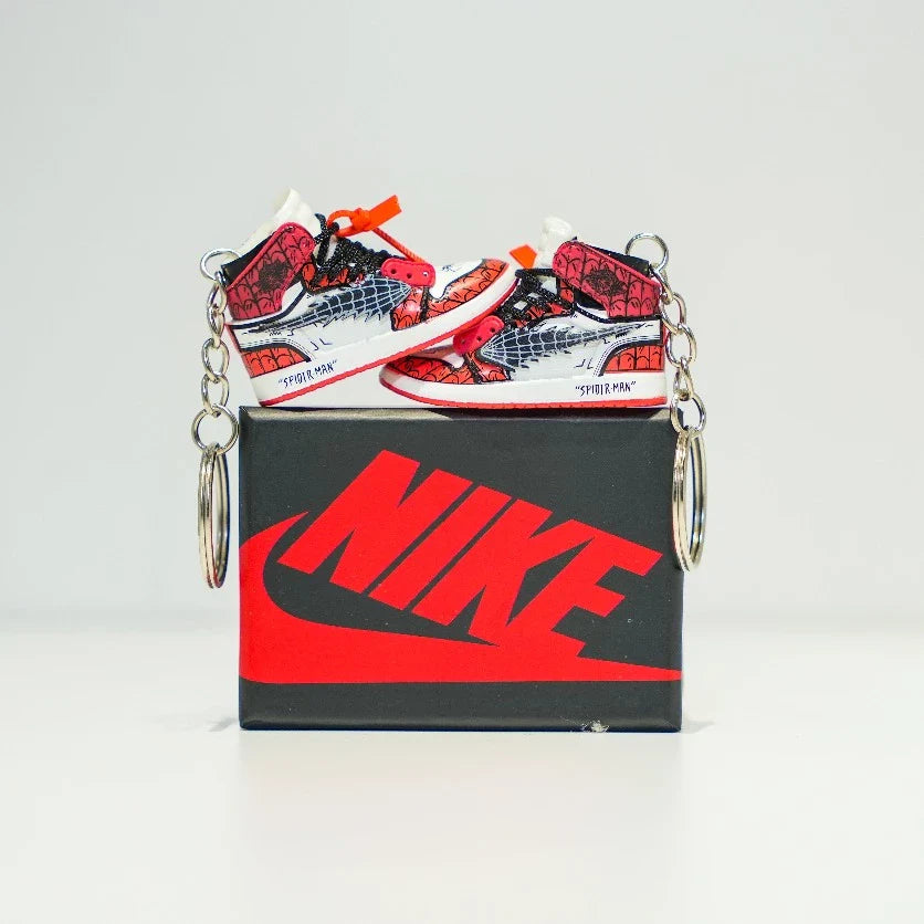 Kicks Machine 3D Sneaker Keychain With Box - AJ1 Spiderman Anime Inspired