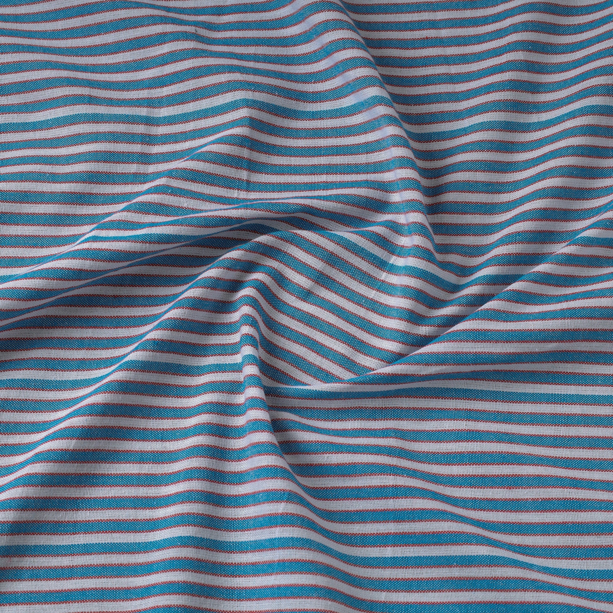 AHA VASTRA HANDLOOM Blue - Jhiri Pure Handloom Cotton Fabric - view 3