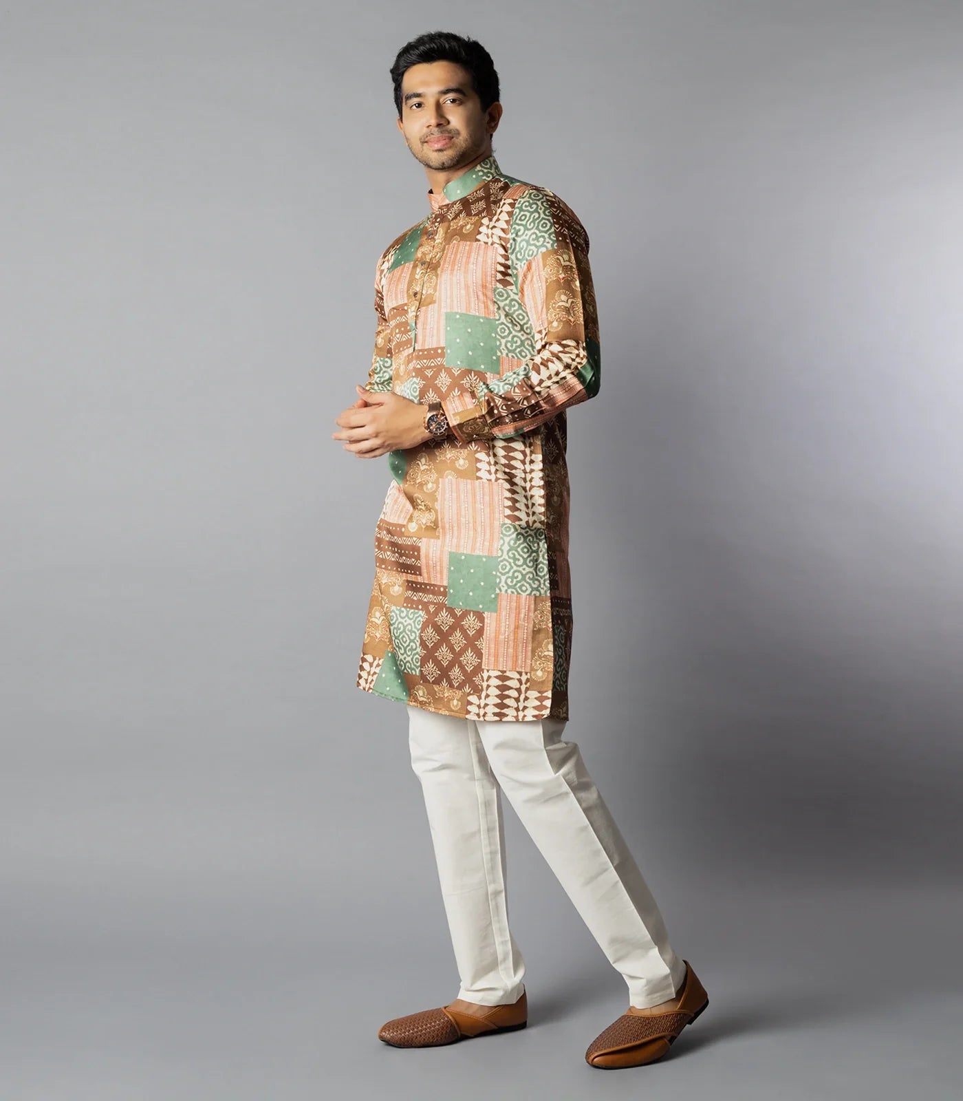 RmKV Multicolor Patch Printed Kurta-Multi colour