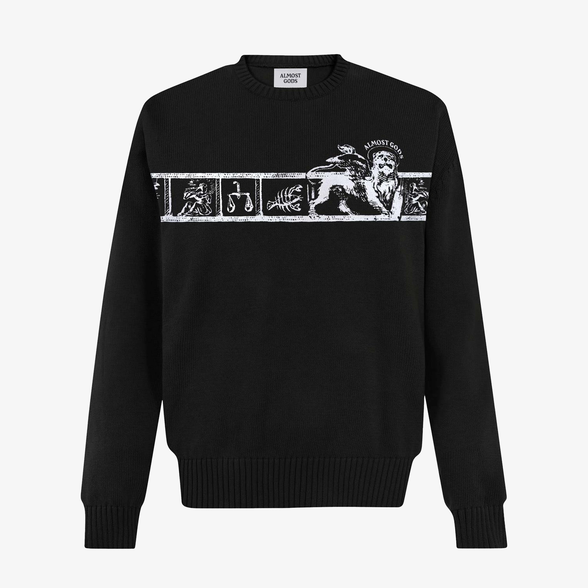 Almost Gods | Zodiac Knit Sweater In Black { Black - view 2