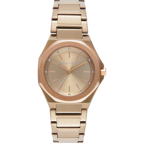 Armani Exchange Andrea Gold Dial Women 34mm AX4616