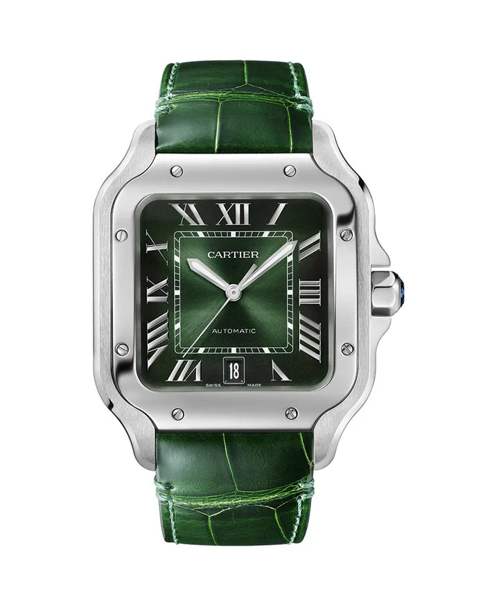 Cop Underdog Cartier 'SANTOS DE CARTIER, LARGE, AUTOMATIC, STEEL, INTERCHANGEABLE STEEL AND LEATHER BRACELETS' - view 2