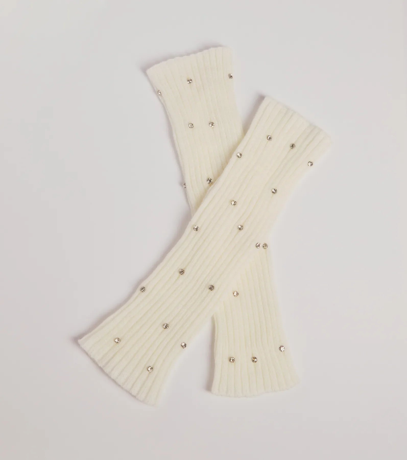 Windsor Cozy Luxe Ribbed Knit Rhinestone Leg Warmers