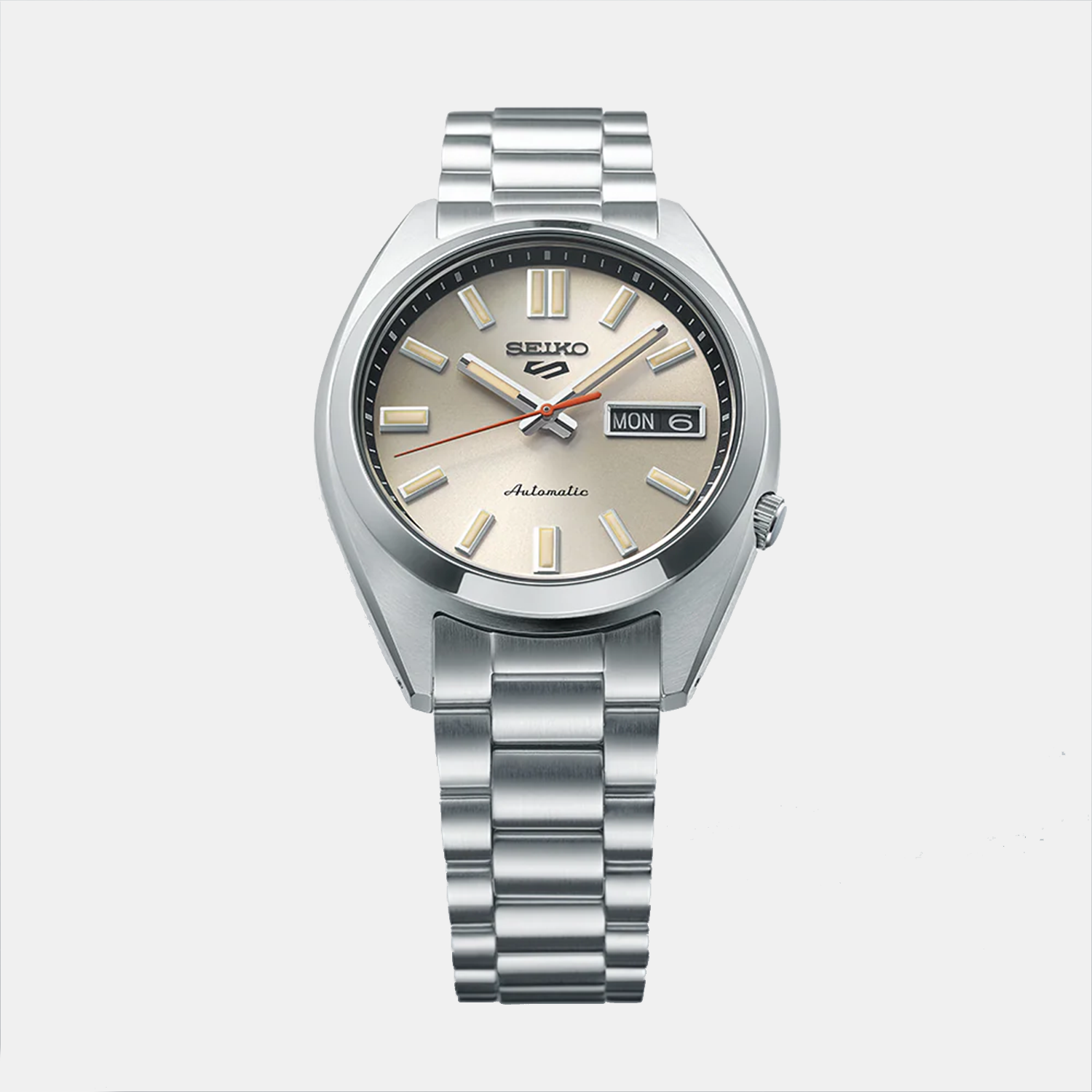 Seiko 5 Sports Men Automatic Beige Dial Analog Stainless Steel Watch SRPK91K1 - view 2
