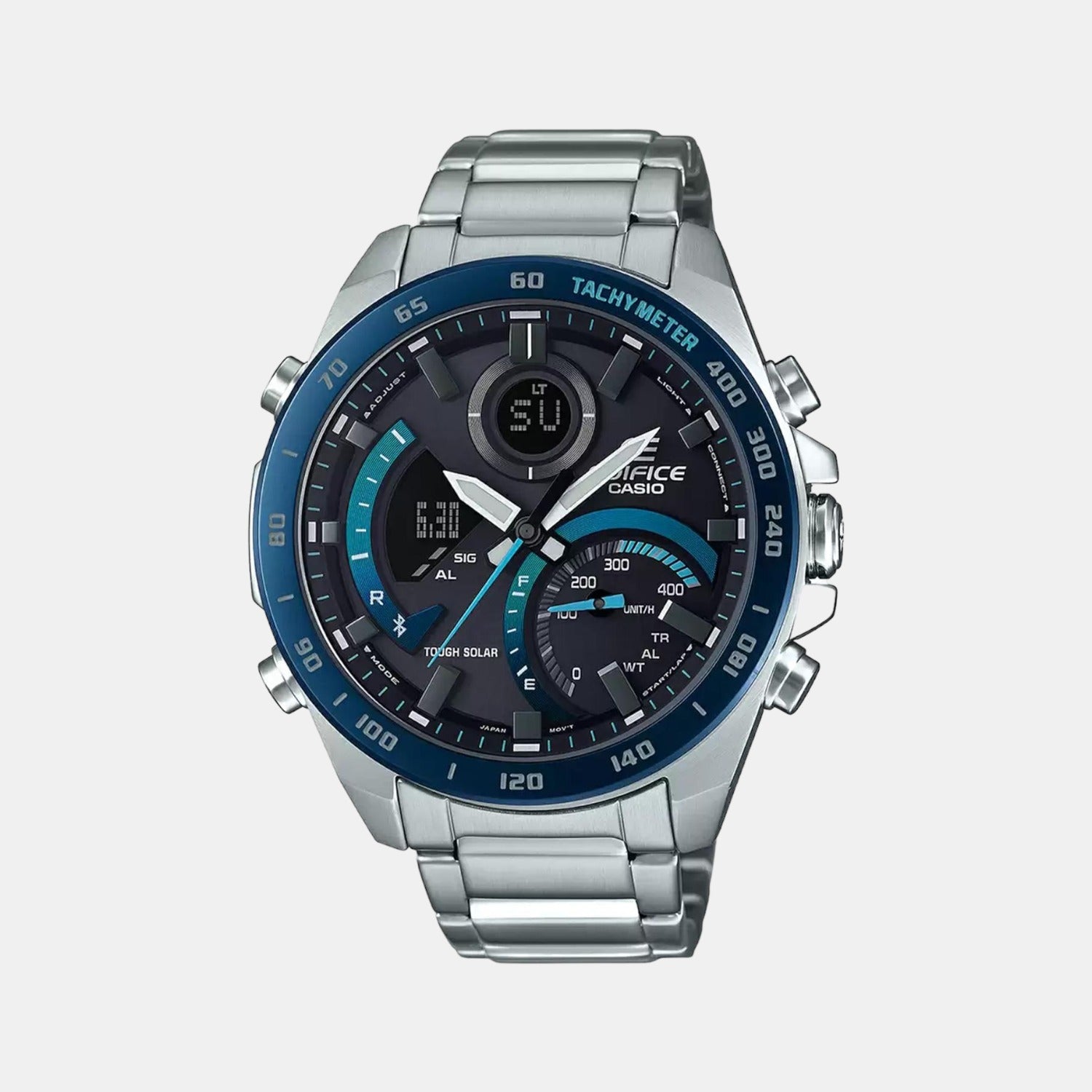Casio Edifice Men Quartz Black Dial Analog-Digital Stainless Steel Watch EX500