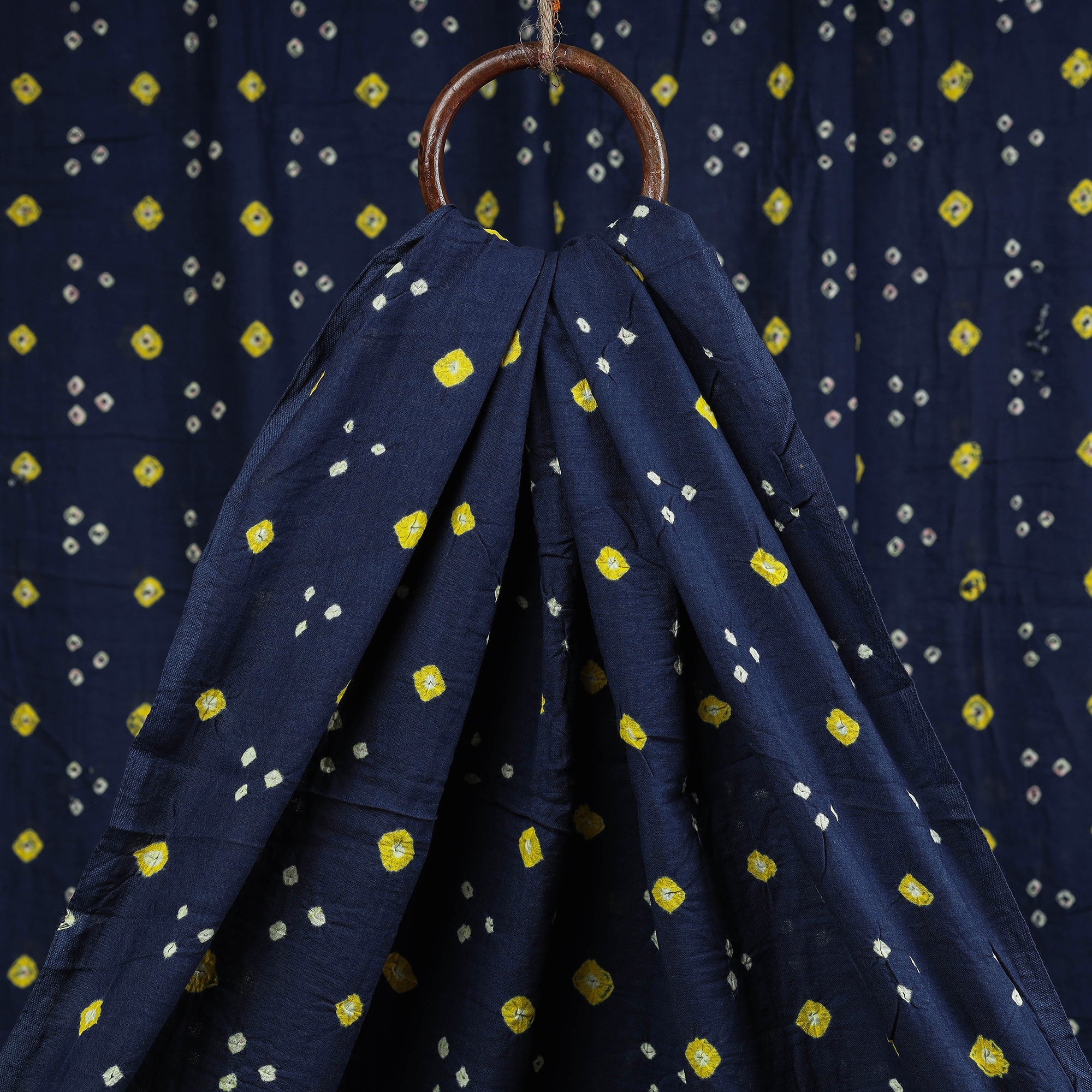 KACHCHH JI CHHAAP Blue - Kutch Tie-Dye Mul Cotton Bandhani Fabric 02