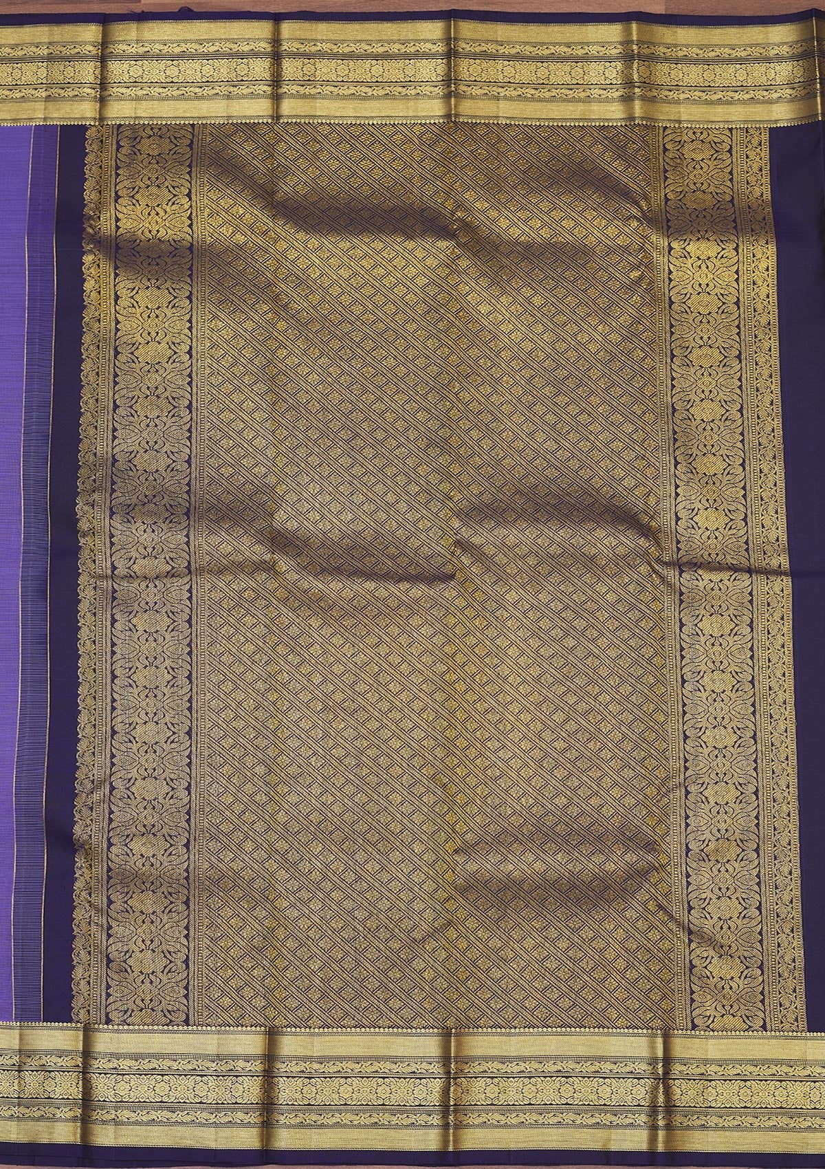 Koskii Purple Zariwork Pure Silk Saree – Women's - view 5