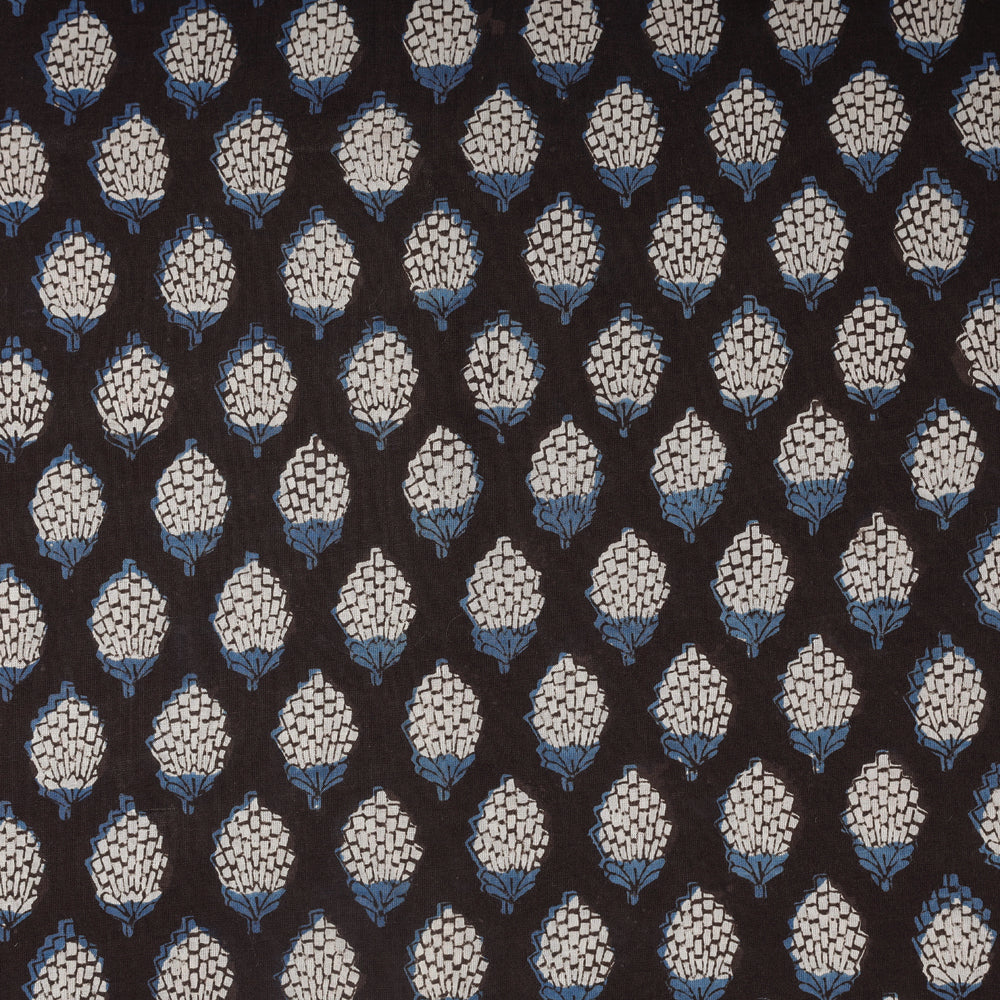 BAGRU DABU PRINTS Black - Dabu Bagru Block Print Cotton Fabric - view 2