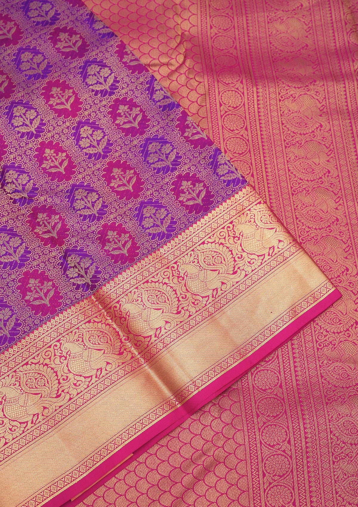 Koskii Purple Zariwork Pure Silk Saree – Women's - view 4