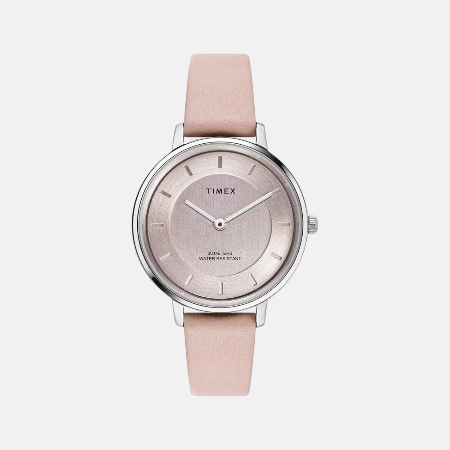 Timex Fashion Women Quartz Purple Dial Analog Leather Watch TWEL15821