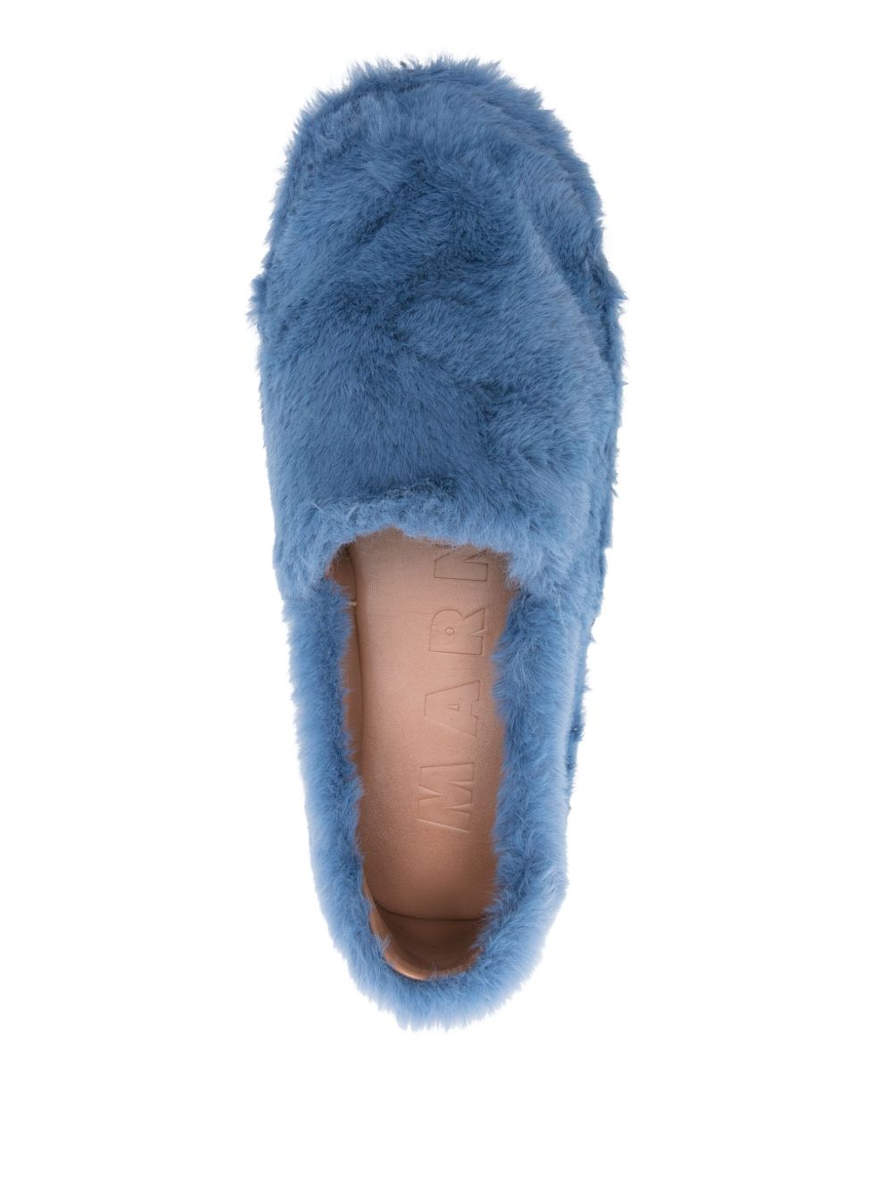 Marni Blue Faux Fur Slip-On Loafers - view 4