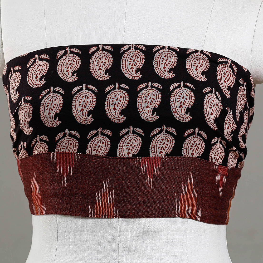 NOORI BAZAR Black - Bagh Block Printed Cotton Blouse Piece - view 2