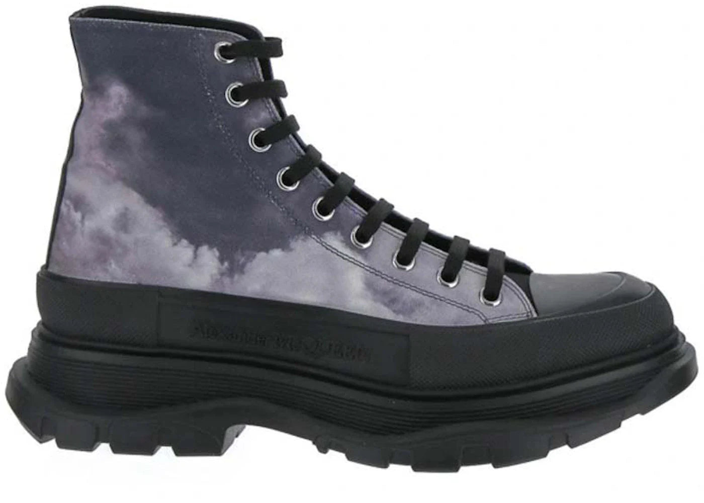 Blue sneakers – Alexander Mcqueen Blue Sky Print Tread Slick Boots Black Blue