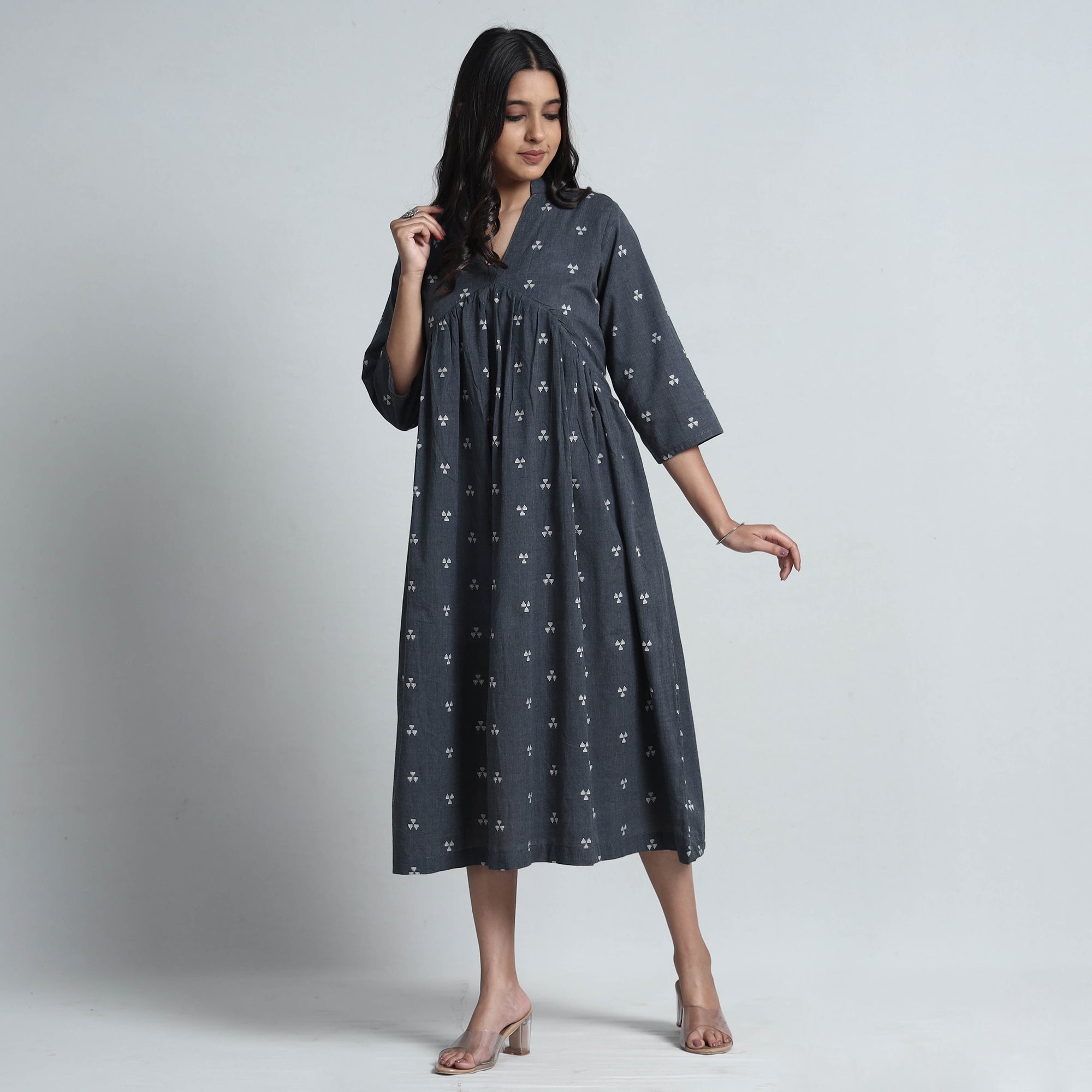 ITOKRI CASUALS Black - Exquisite Jacquard Cotton Dress