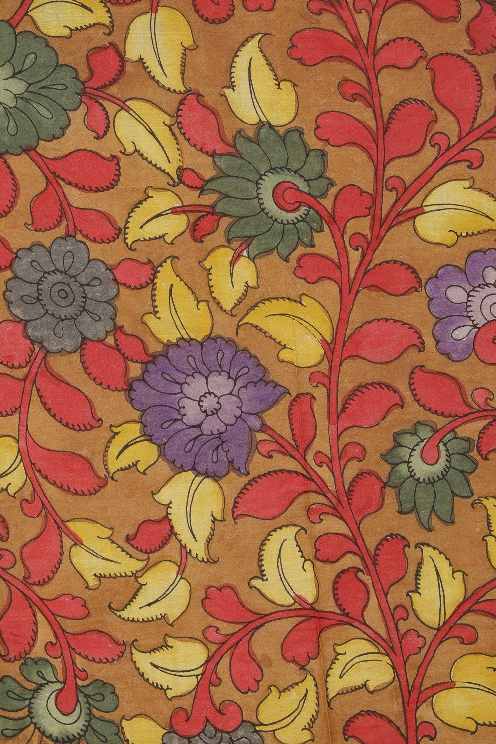 Kalanjali Kalamkari Hand-Painted Mangalgiri Silk Saree - view 2