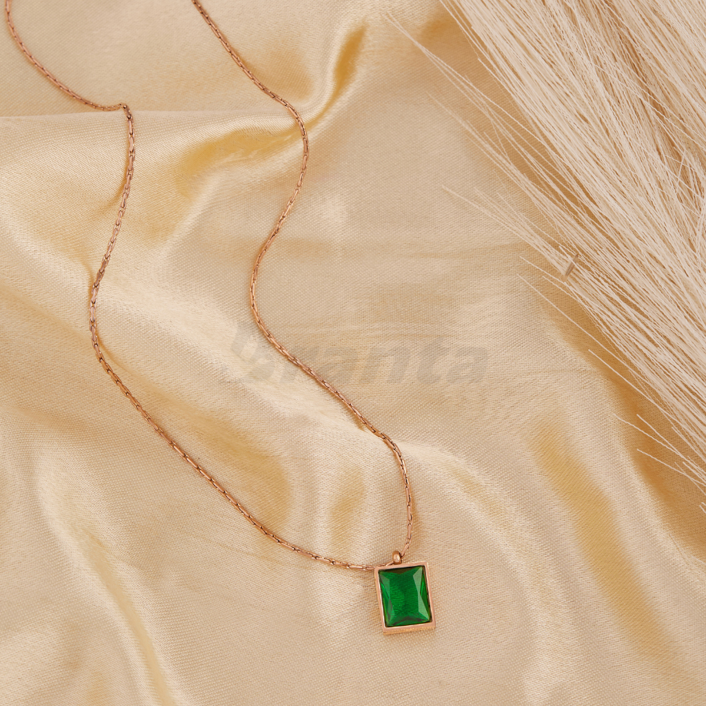 Branta Radiant Green Emerald Pendant Necklace - view 2