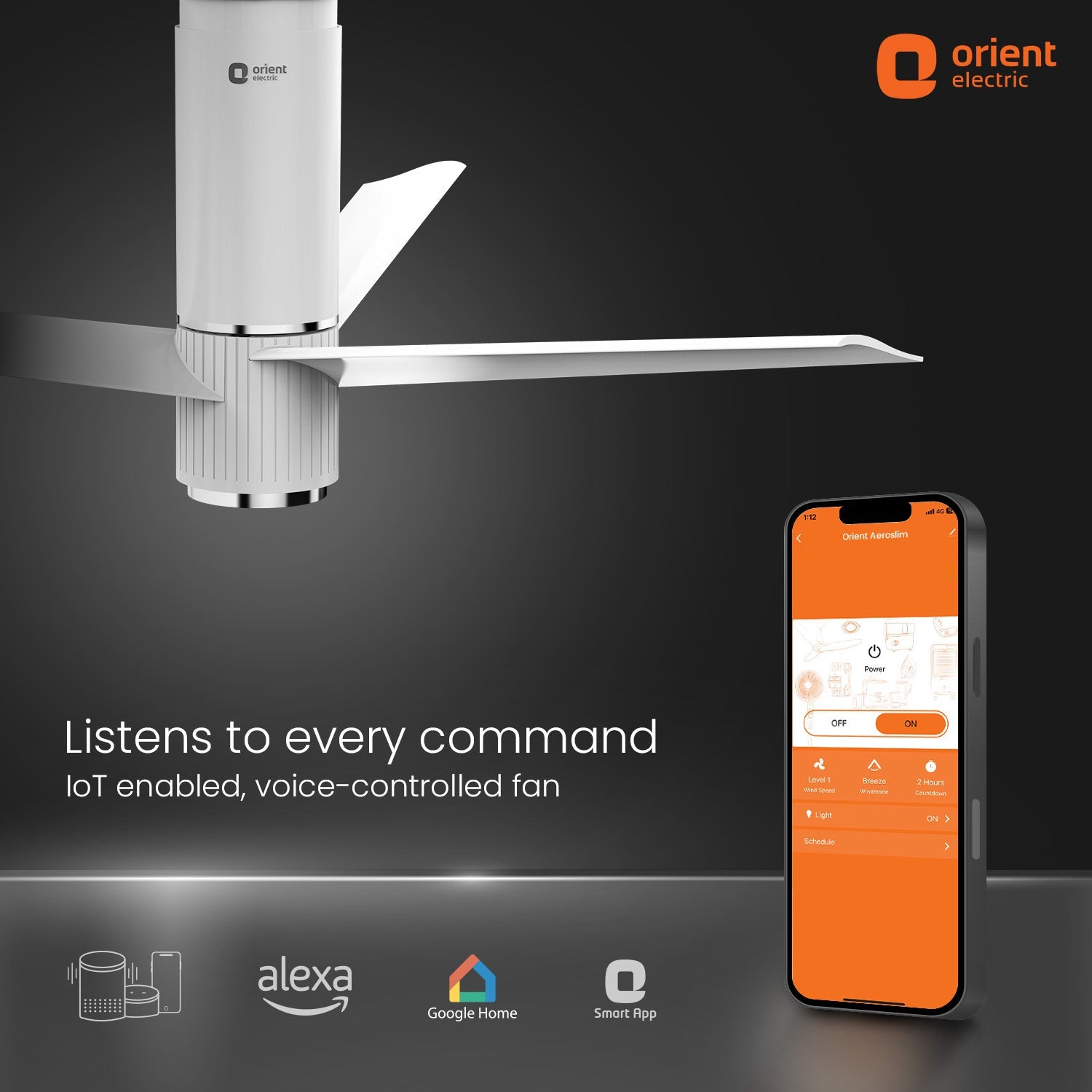 orientelectric Aeroslim with IoT, Remote & 3CCT Underlight BLDC PRO Smart Ceiling Fan - view 25