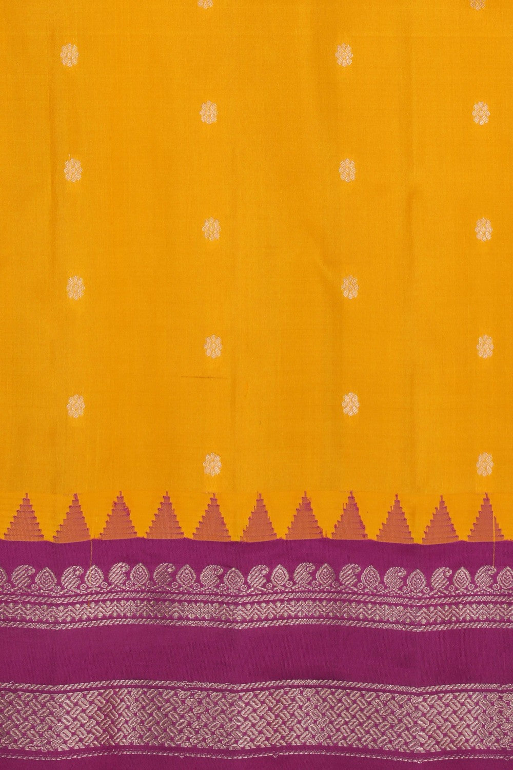 Kalanjali Gadwal Silk Yellow Saree – Women's - view 2