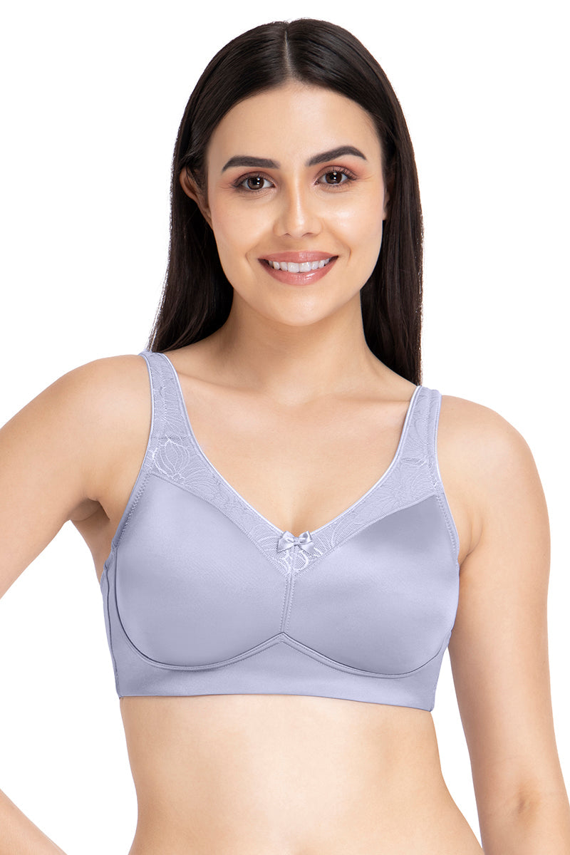 Amante Elegant Support Non-padded & Non-wired Bra - Soft Gray